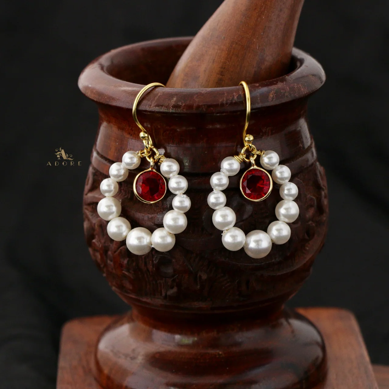 Mrinaal Pearl Hoop Earring - Image 7