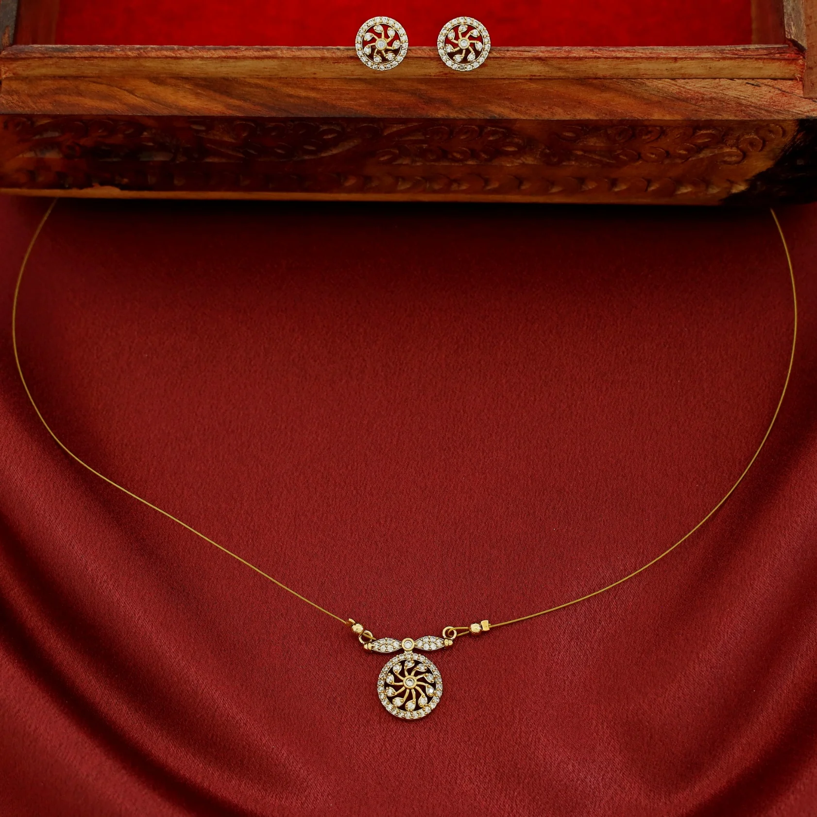 Mudra Circle String Neckpiece With Stud - Image 5