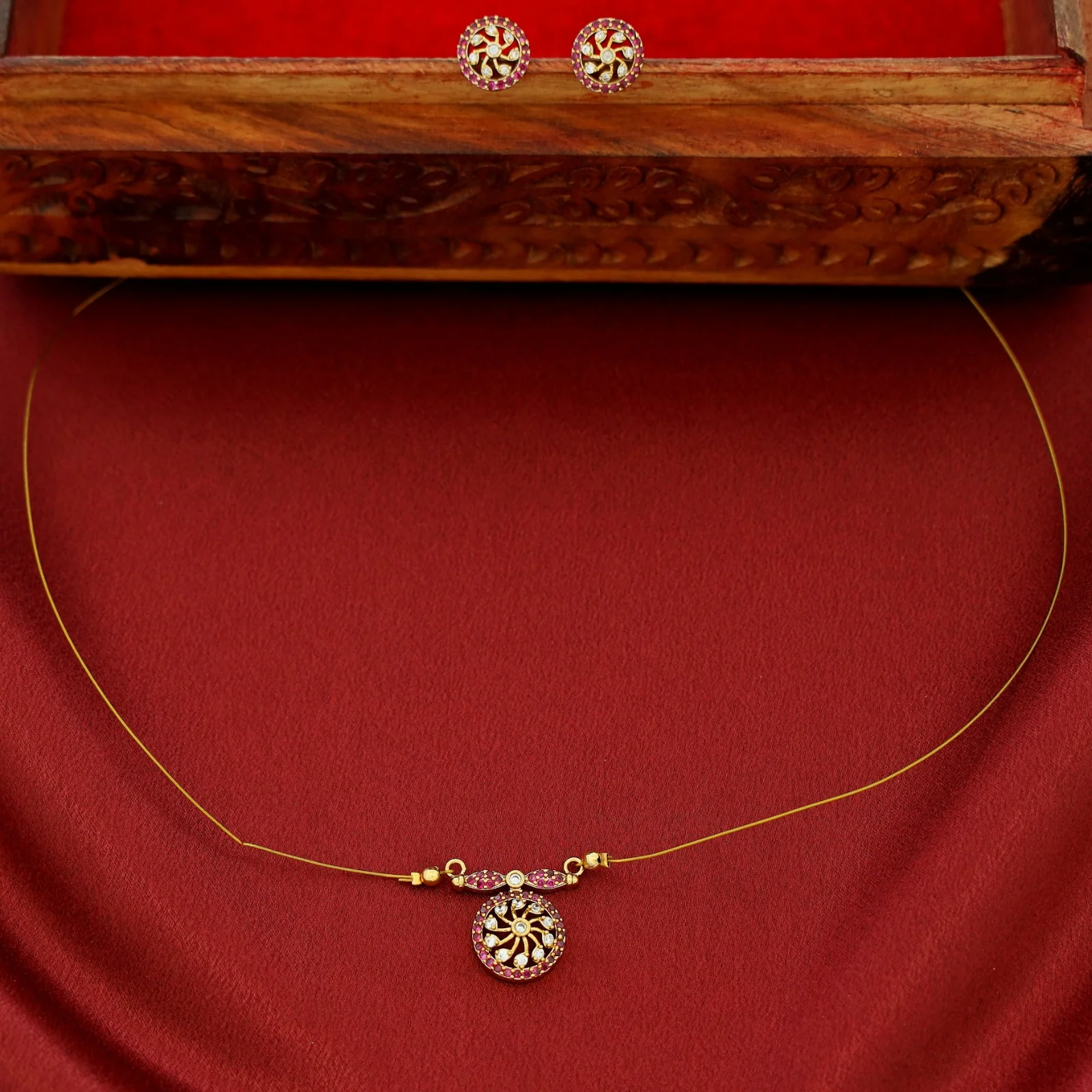 Mudra Circle String Neckpiece With Stud - Image 8