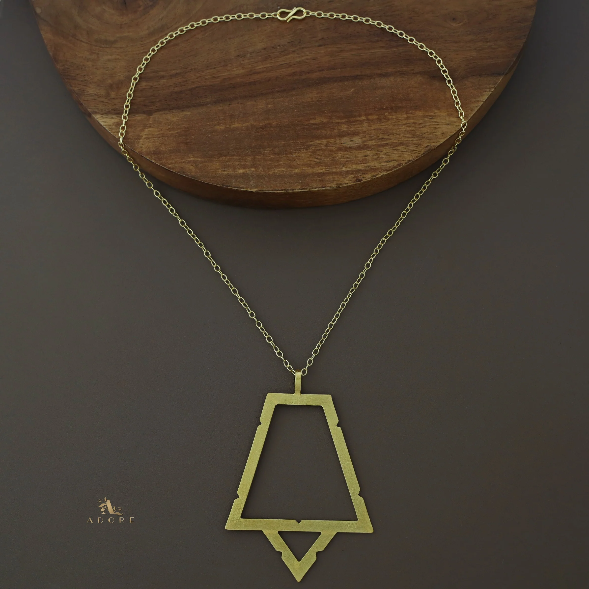 Multi Shape Golden Pendant Short Neckpiece - Image 4