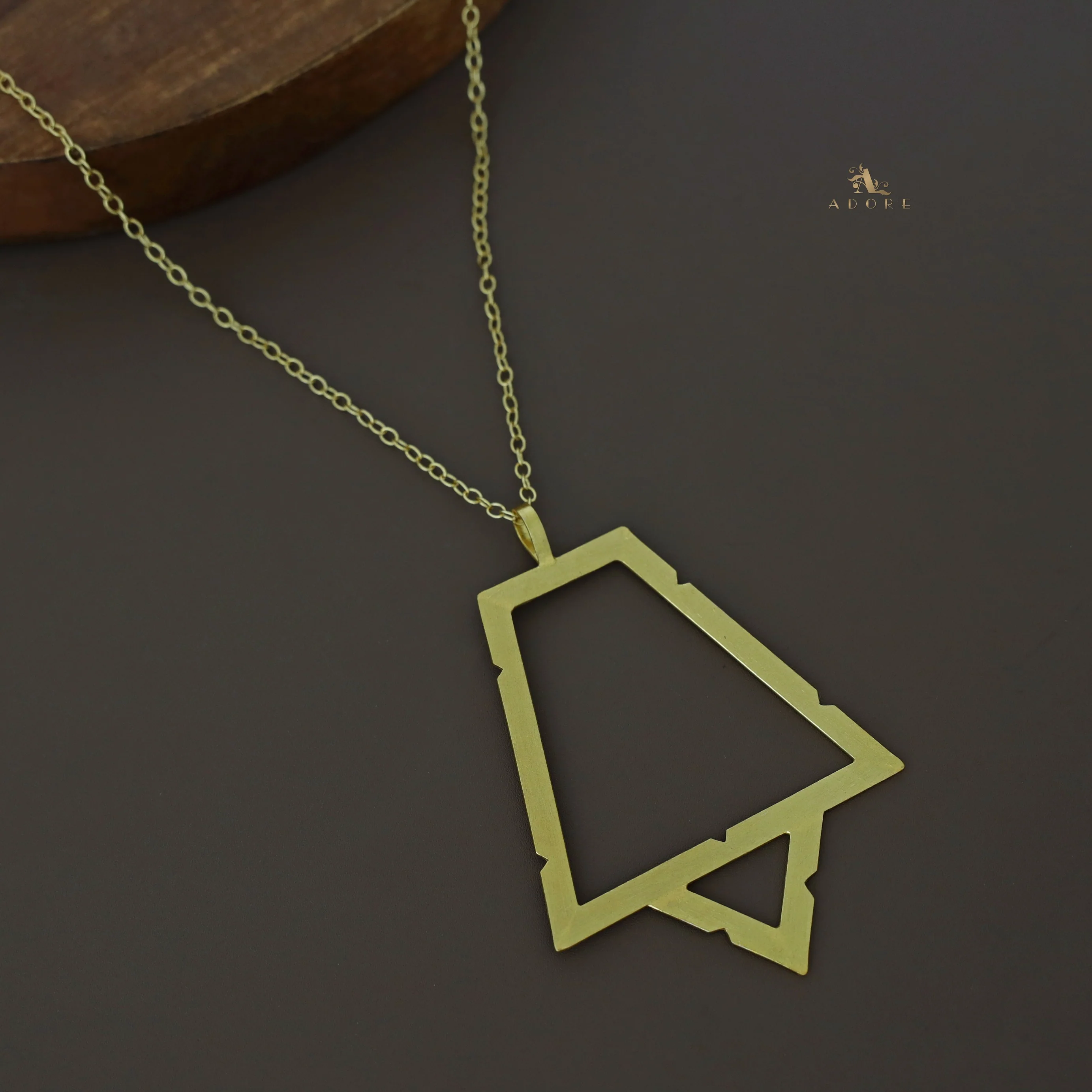 Multi Shape Golden Pendant Short Neckpiece - Image 5
