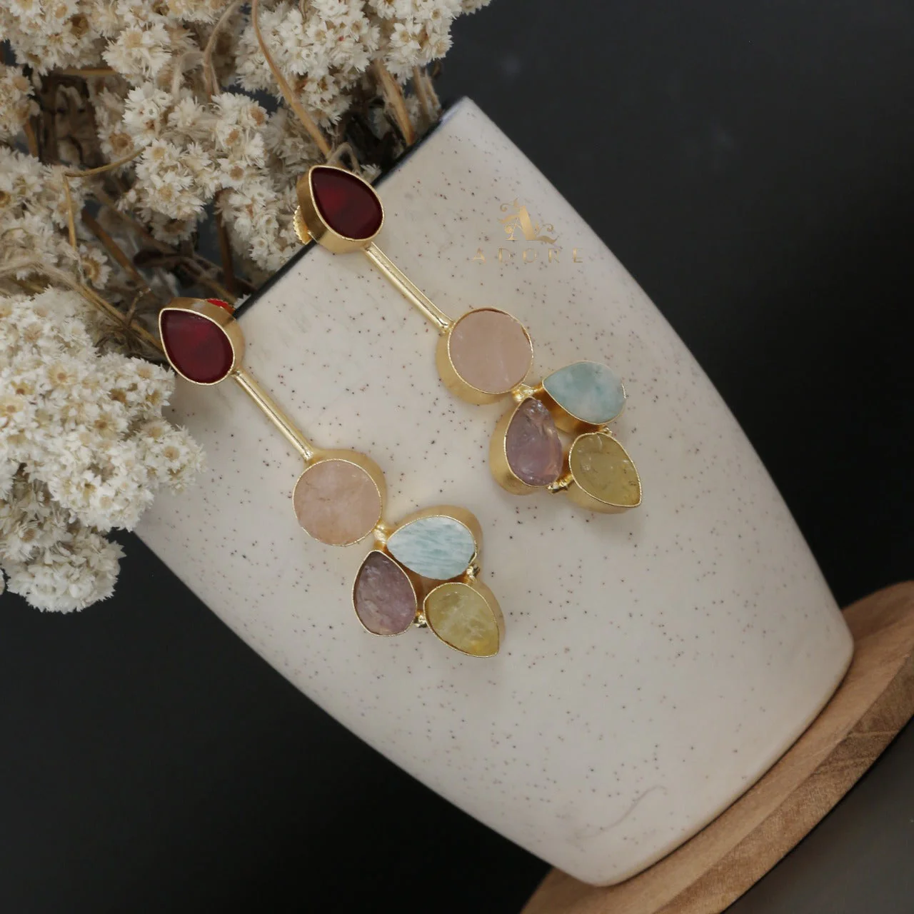 Peya Raw Stone Earring - Image 5