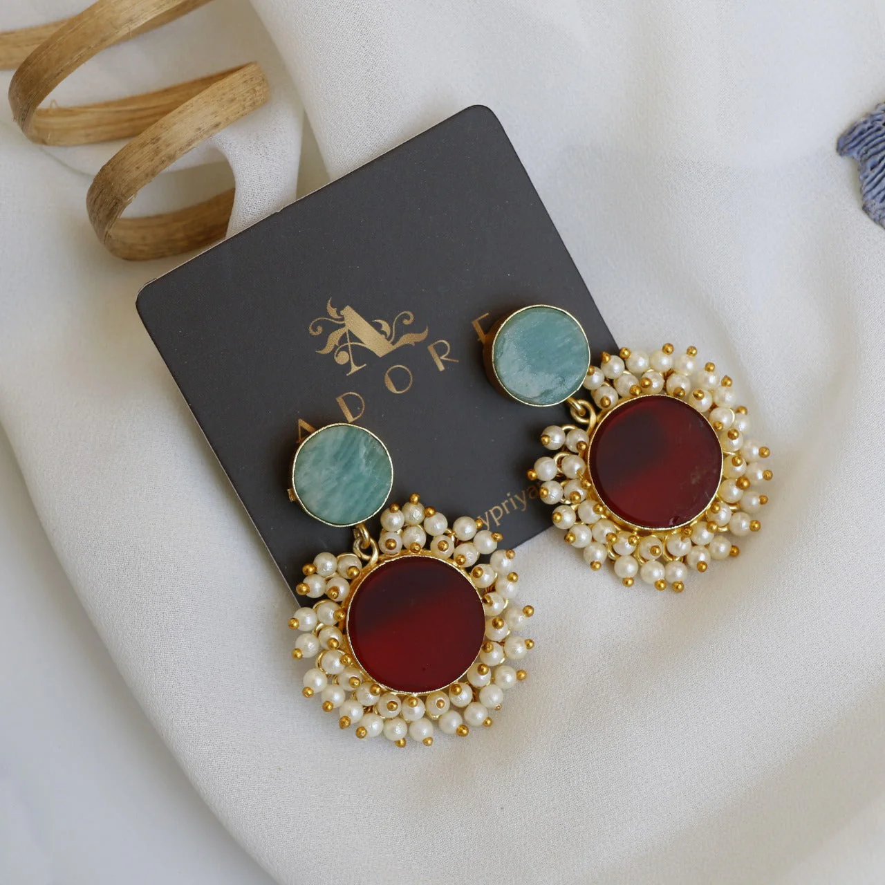 Multicolour Raw Stone Eva Earrings - Image 16