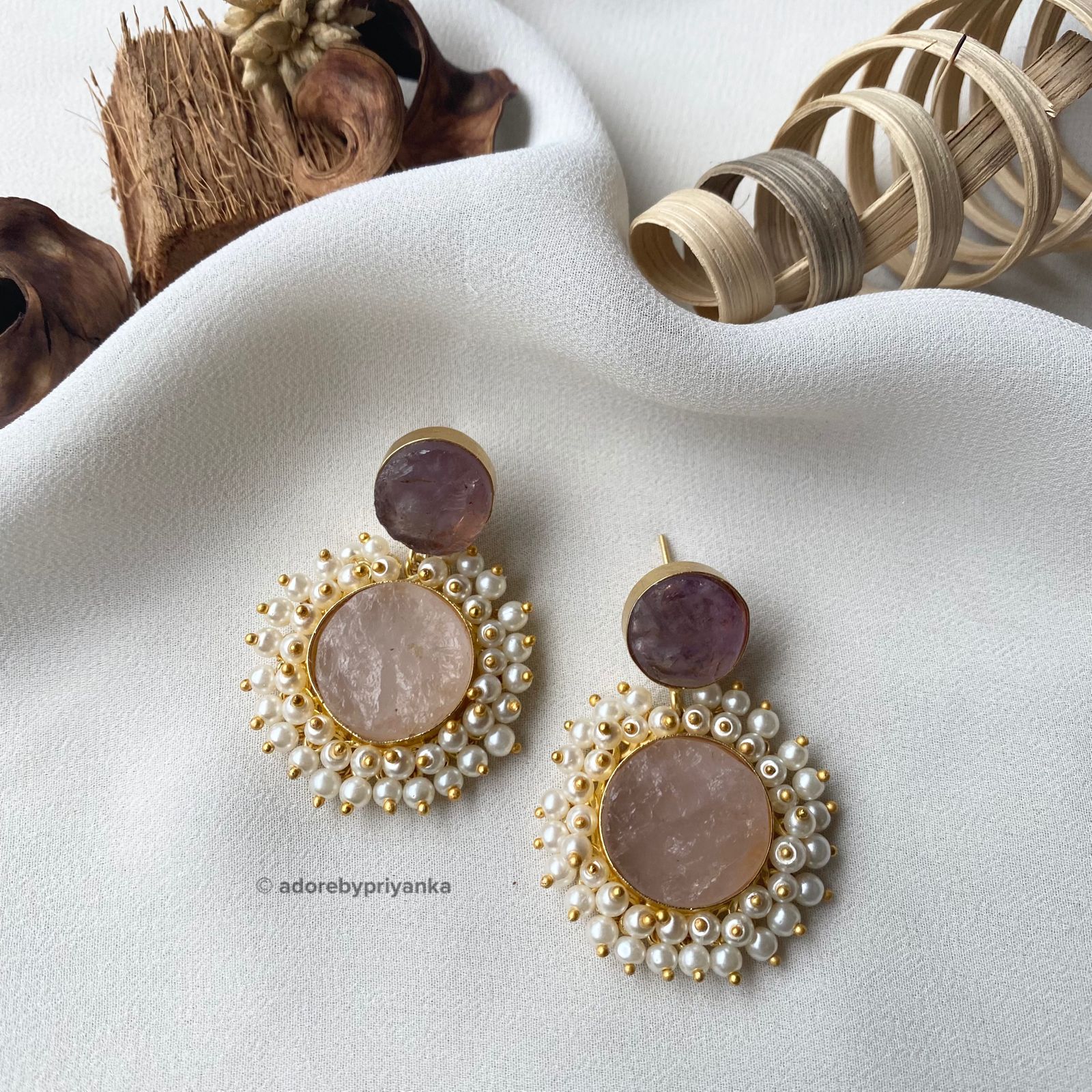 Multicolour Raw Stone Eva Earrings - Image 2