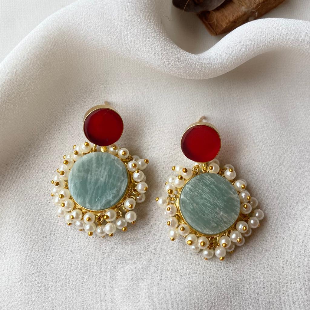 Multicolour Raw Stone Eva Earrings - Image 3