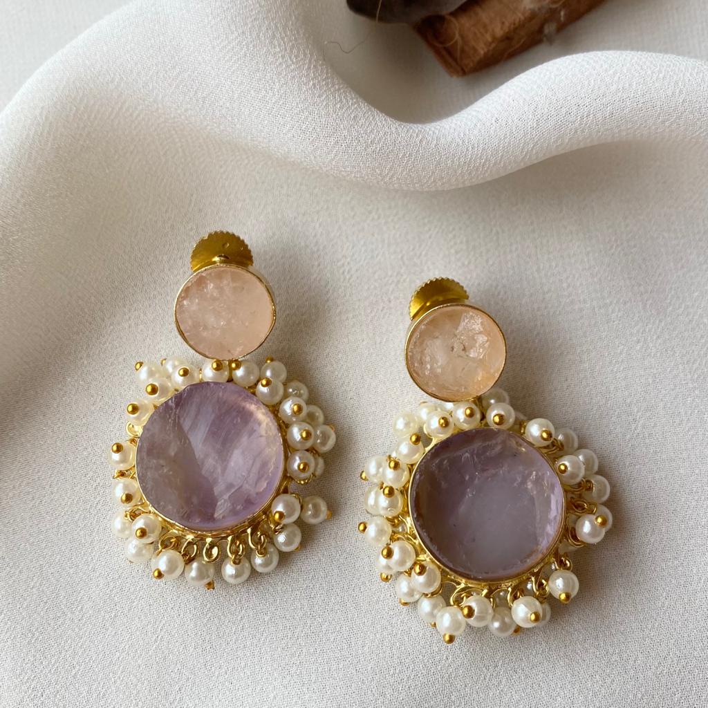 Multicolour Raw Stone Eva Earrings - Image 5