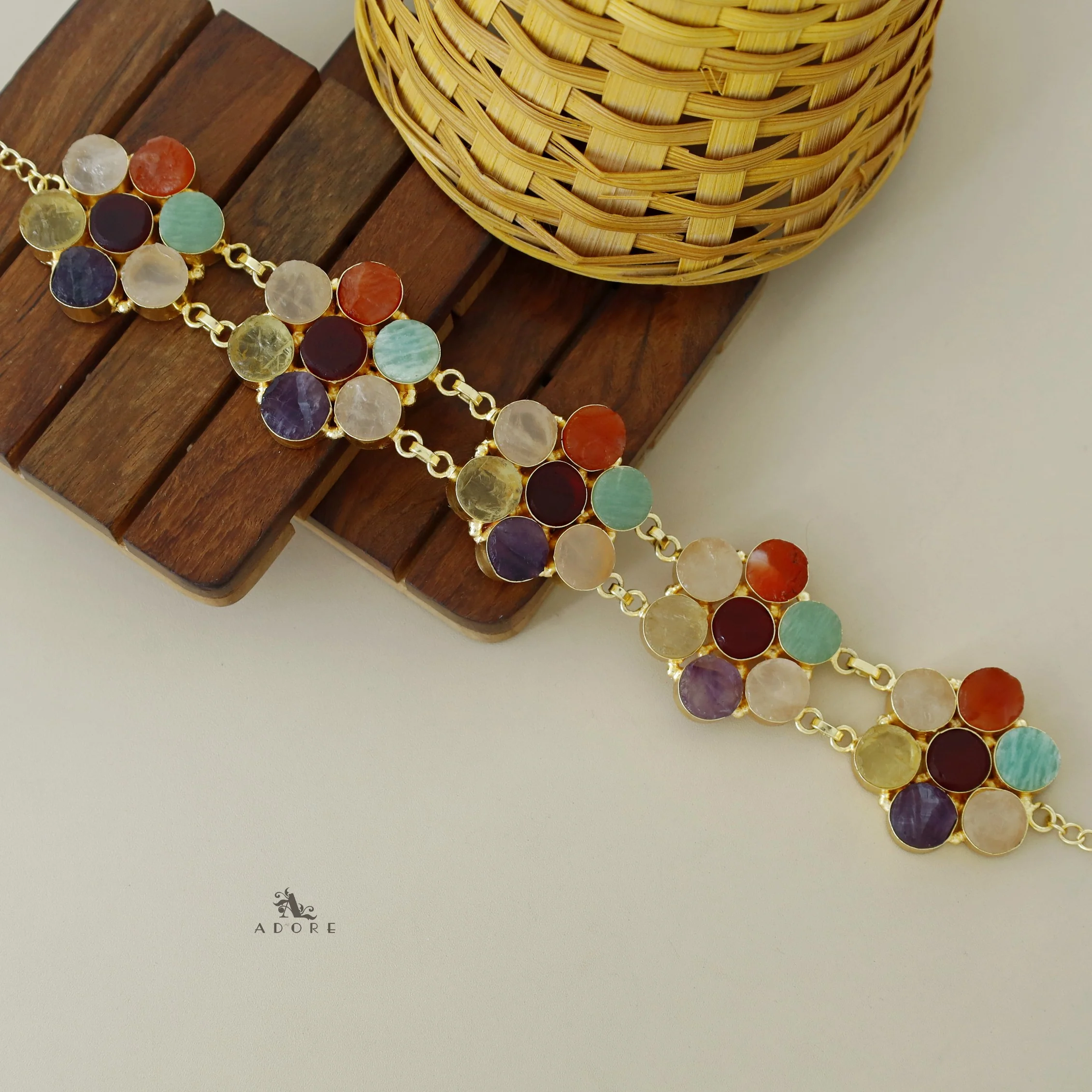 Multicolour Raw Stone Flower Choker - Image 6