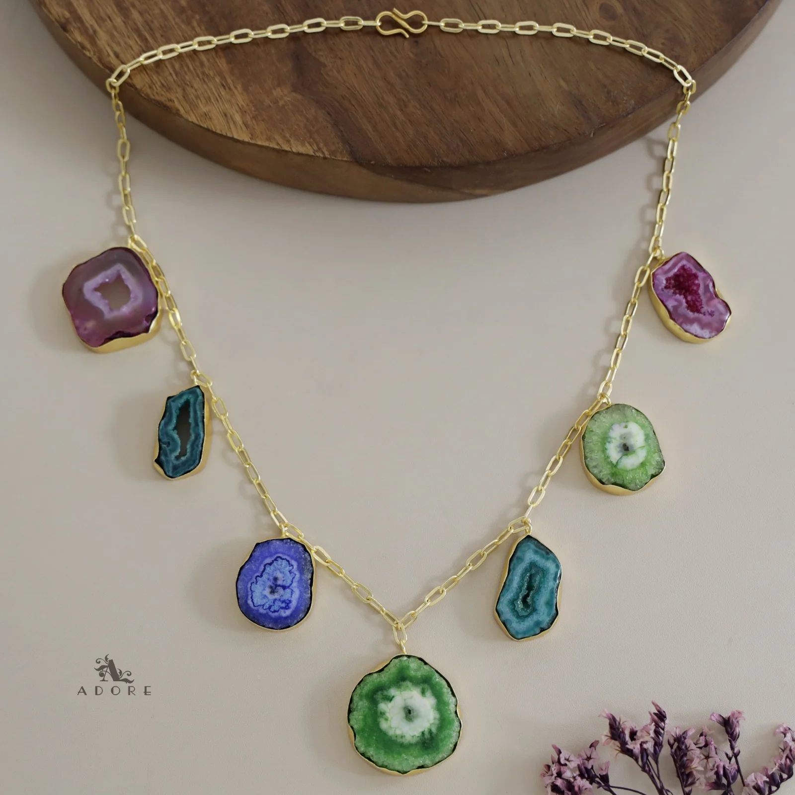 Multicolour Solar Agate Neckpiece - Image 10
