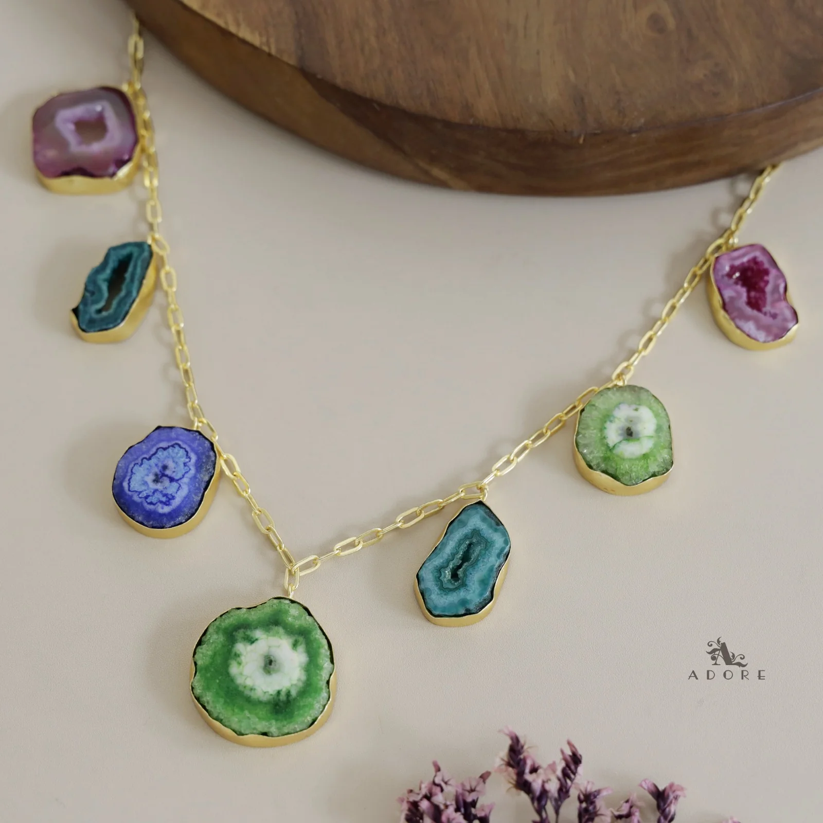 Multicolour Solar Agate Neckpiece - Image 11