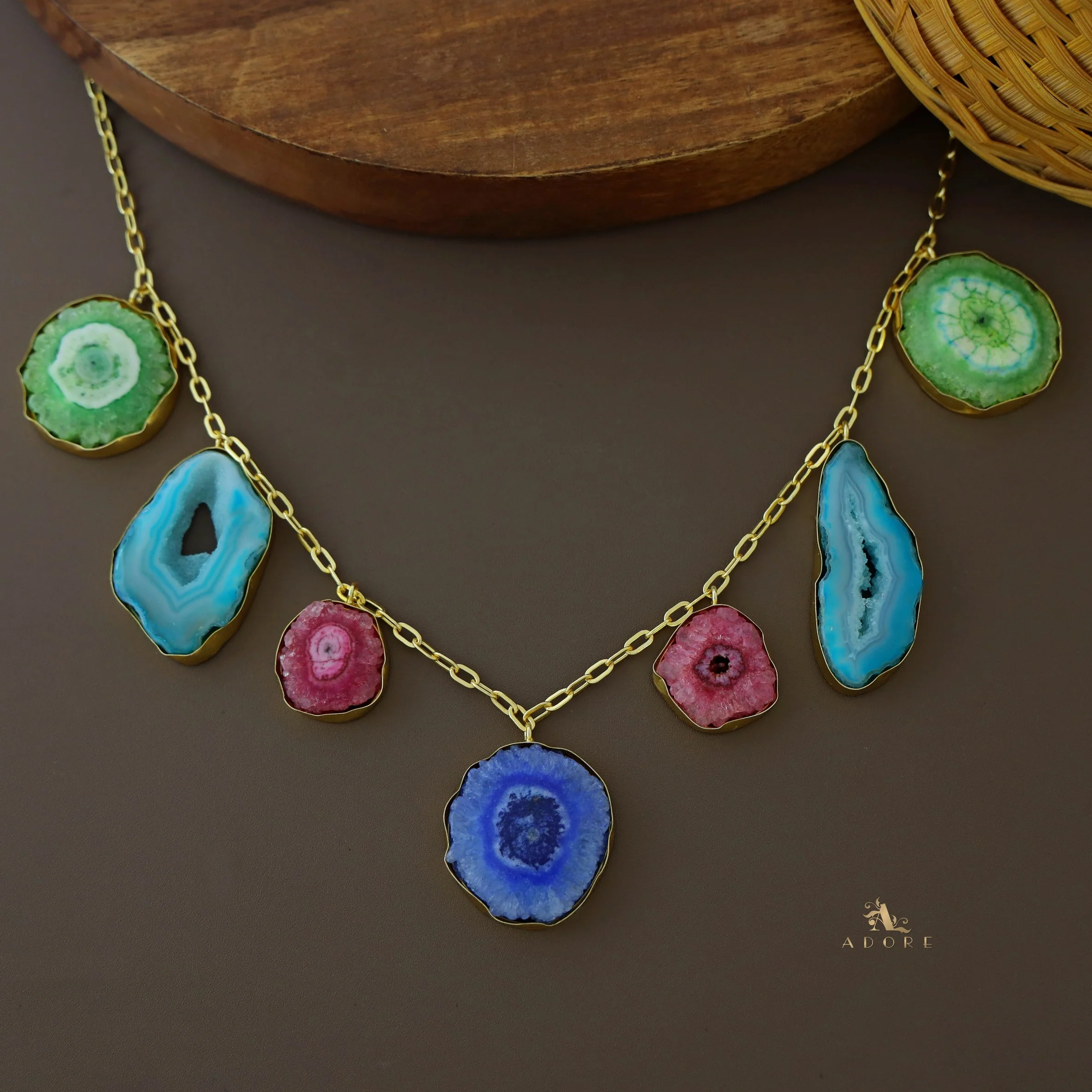 Multicolour Solar Agate Neckpiece - Image 12