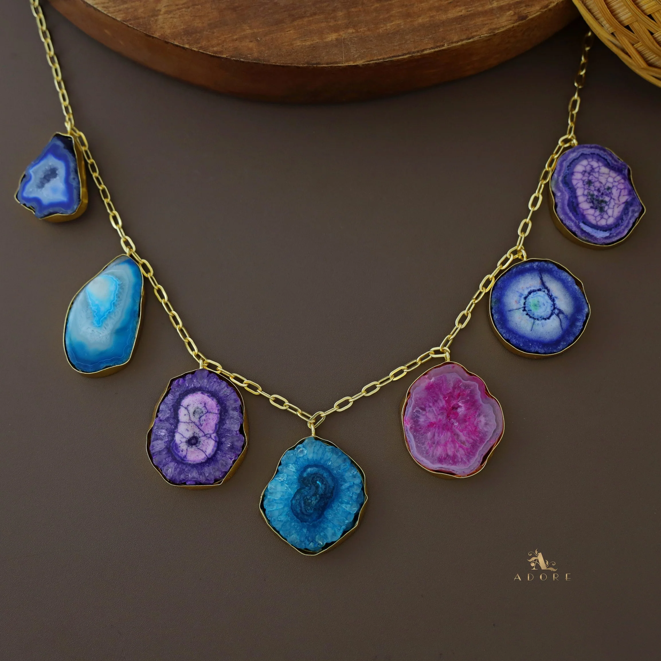 Multicolour Solar Agate Neckpiece - Image 14