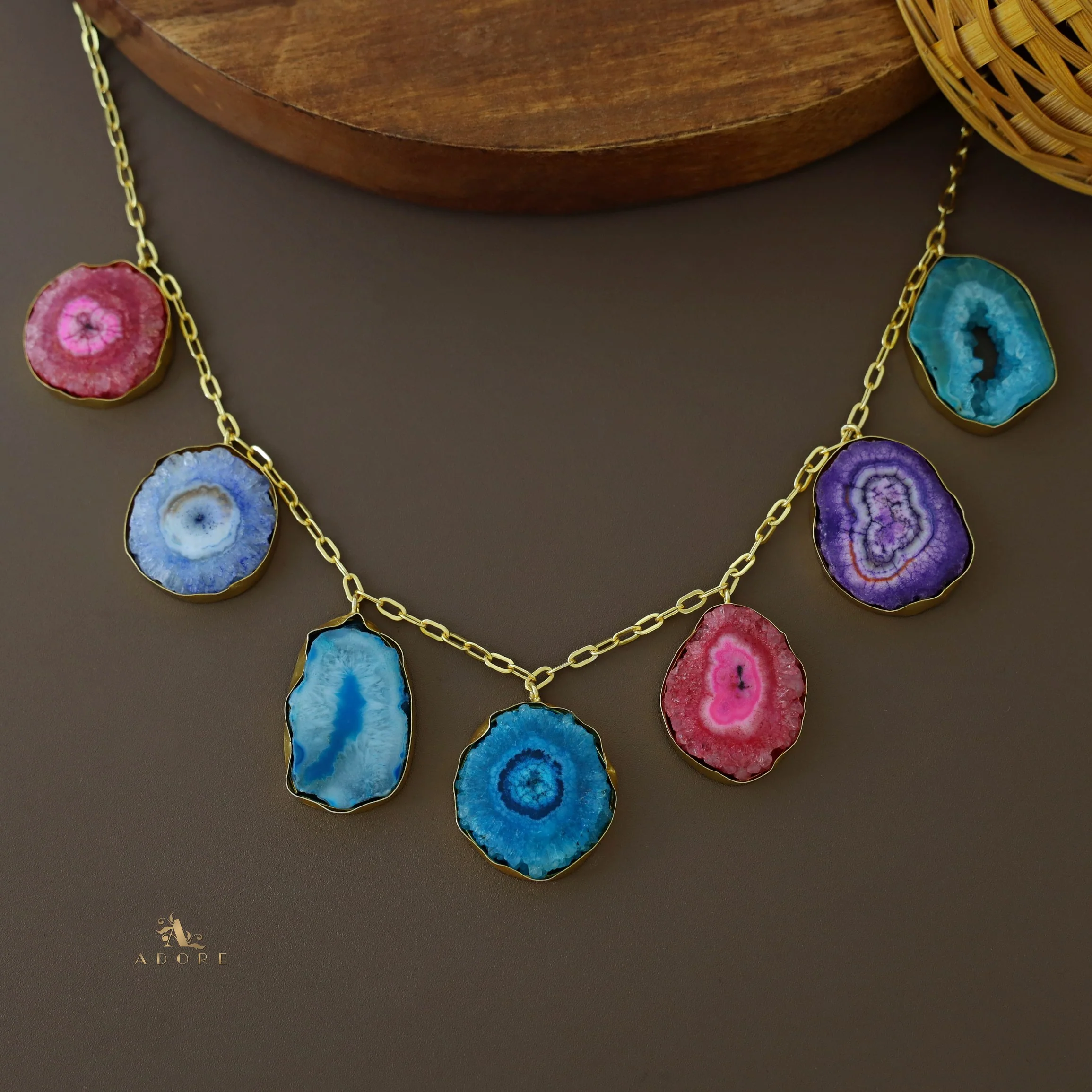 Multicolour Solar Agate Neckpiece - Image 15