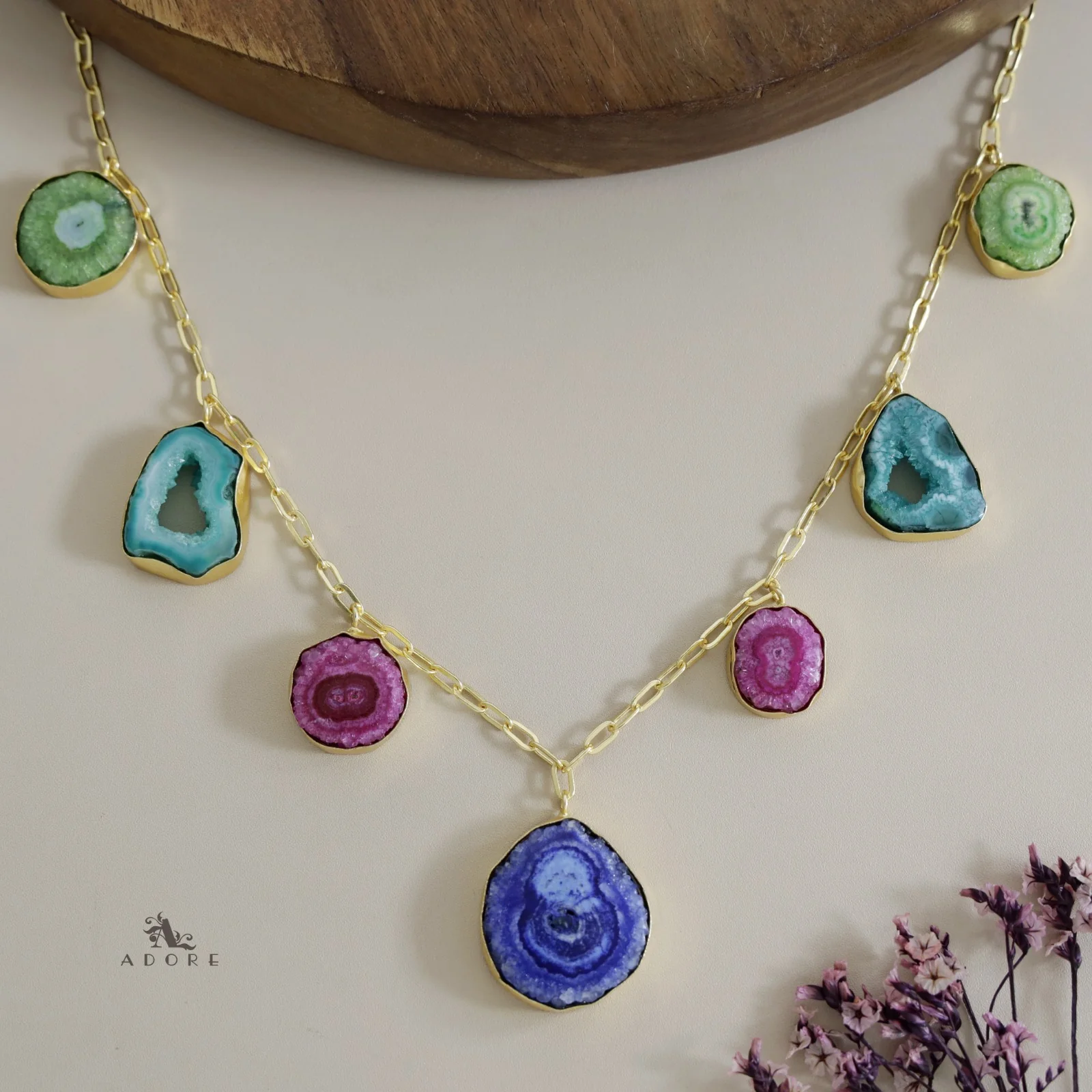 Multicolour Solar Agate Neckpiece - Image 6