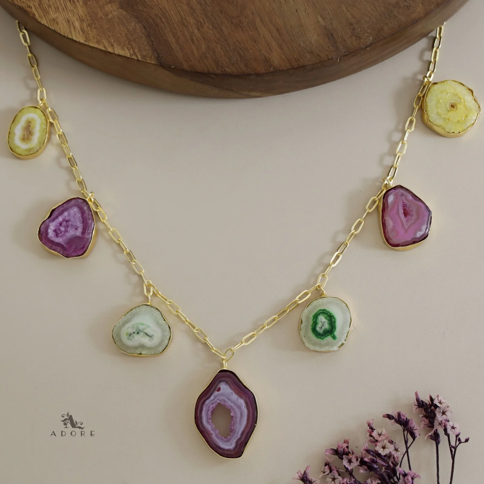 Multicolour Solar Agate Neckpiece - Image 7