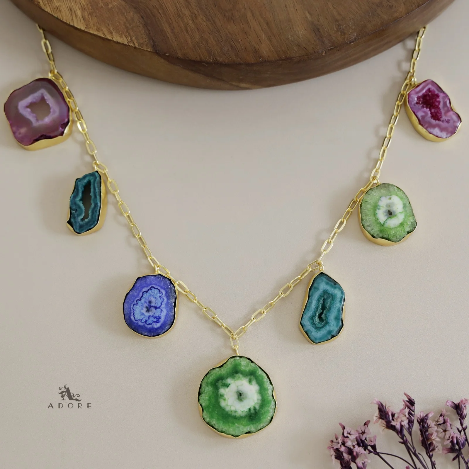 Multicolour Solar Agate Neckpiece - Image 8