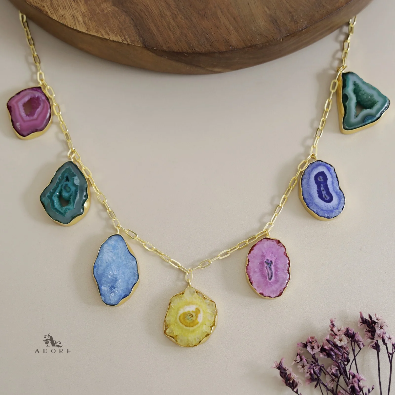 Multicolour Solar Agate Neckpiece - Image 9