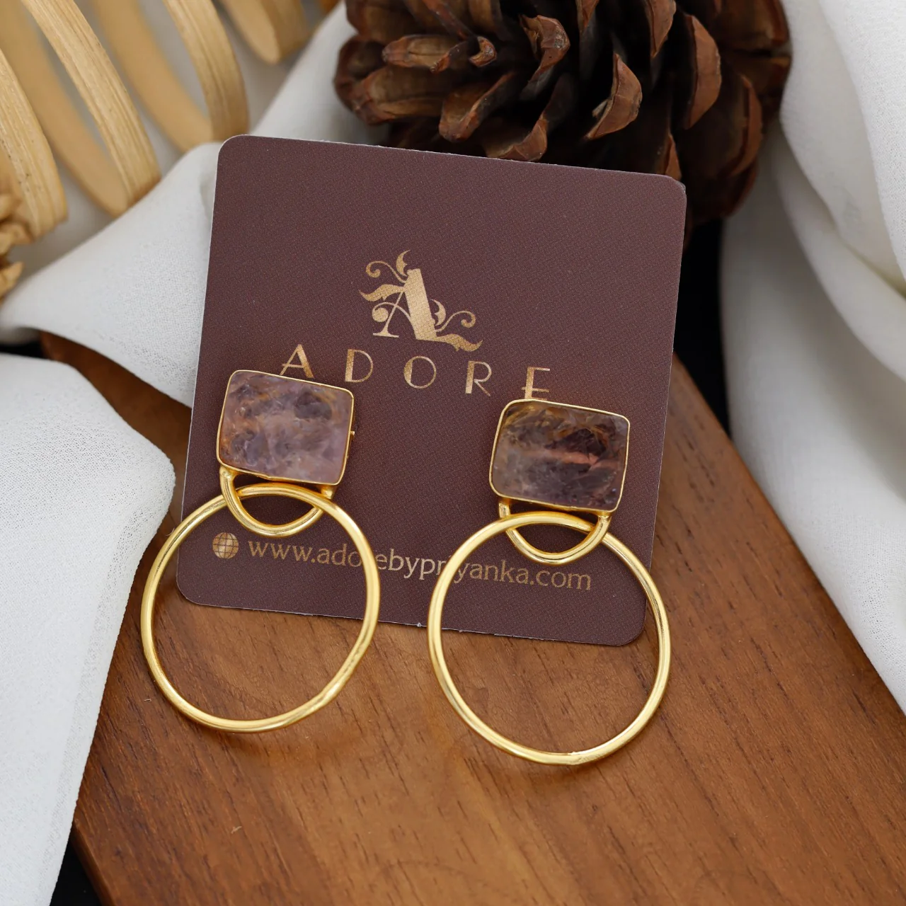 Naara Golden Circle Earring - Image 9