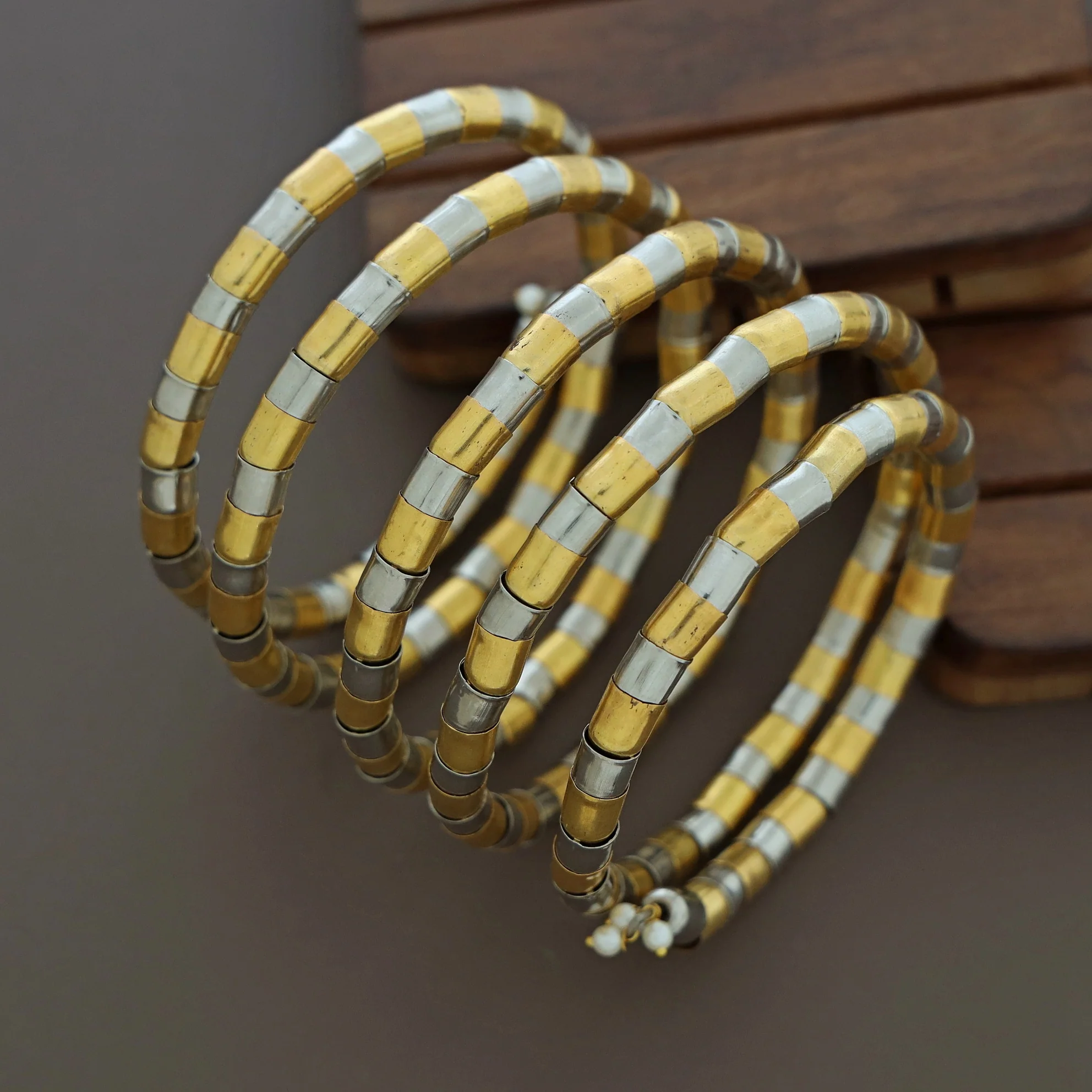 Nacala Dual Tone Spiral Bangle - Image 2