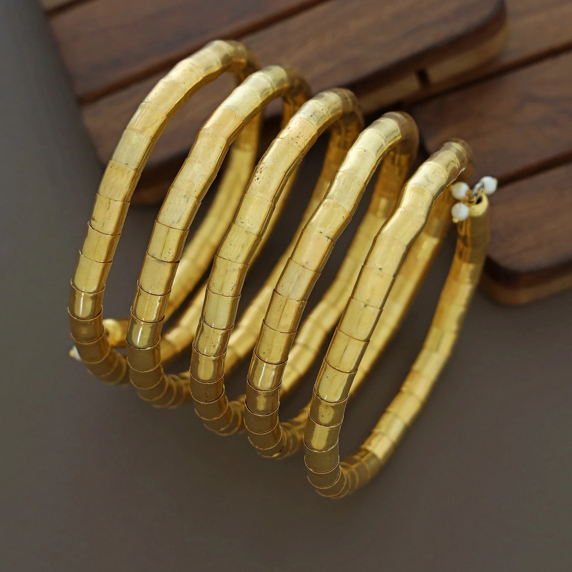 Nacala Dual Tone Spiral Bangle - Image 3