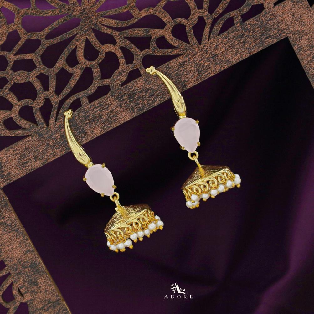Nadia Glossy Drop Cluster Pearl Jhumka - Image 10