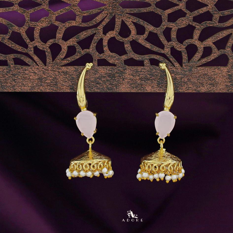 Nadia Glossy Drop Cluster Pearl Jhumka - Image 4
