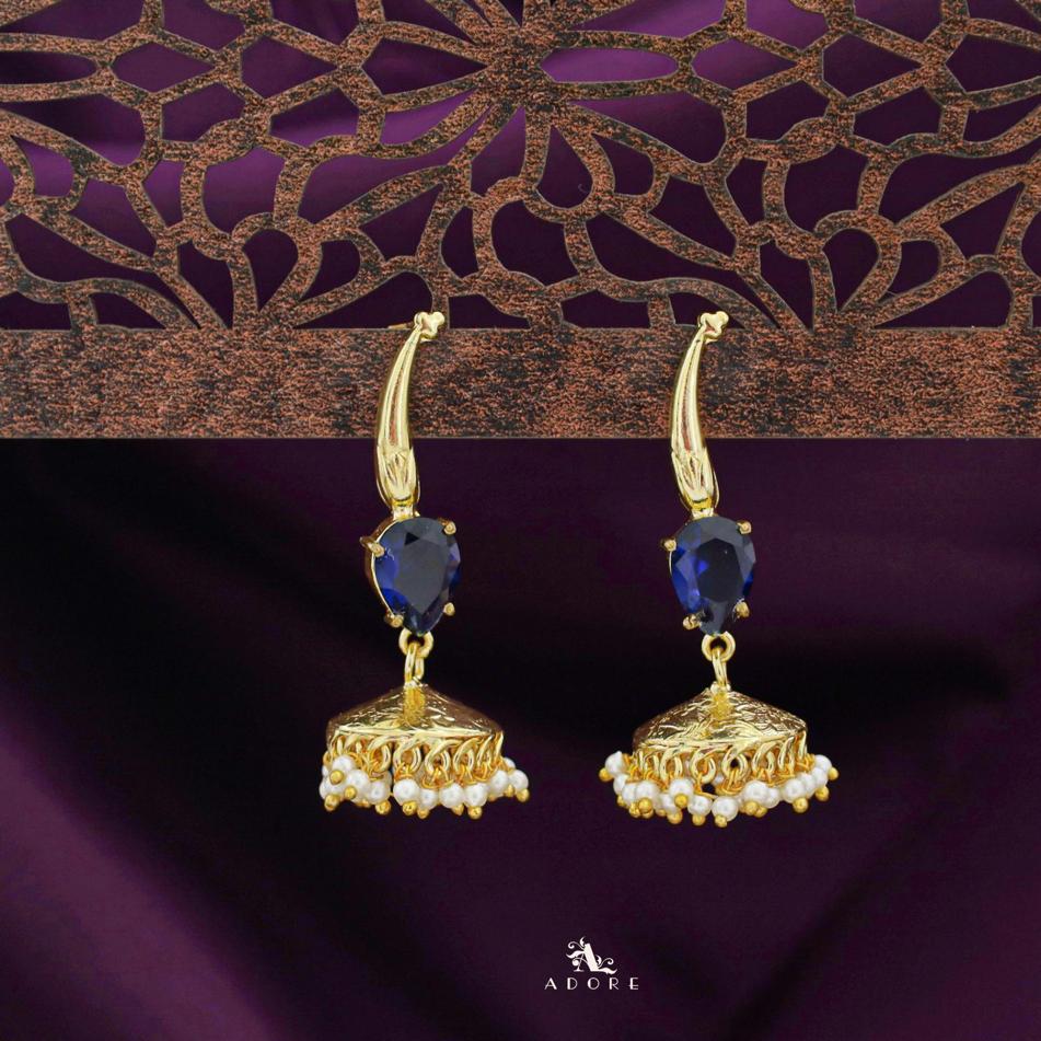 Nadia Glossy Drop Cluster Pearl Jhumka - Image 6