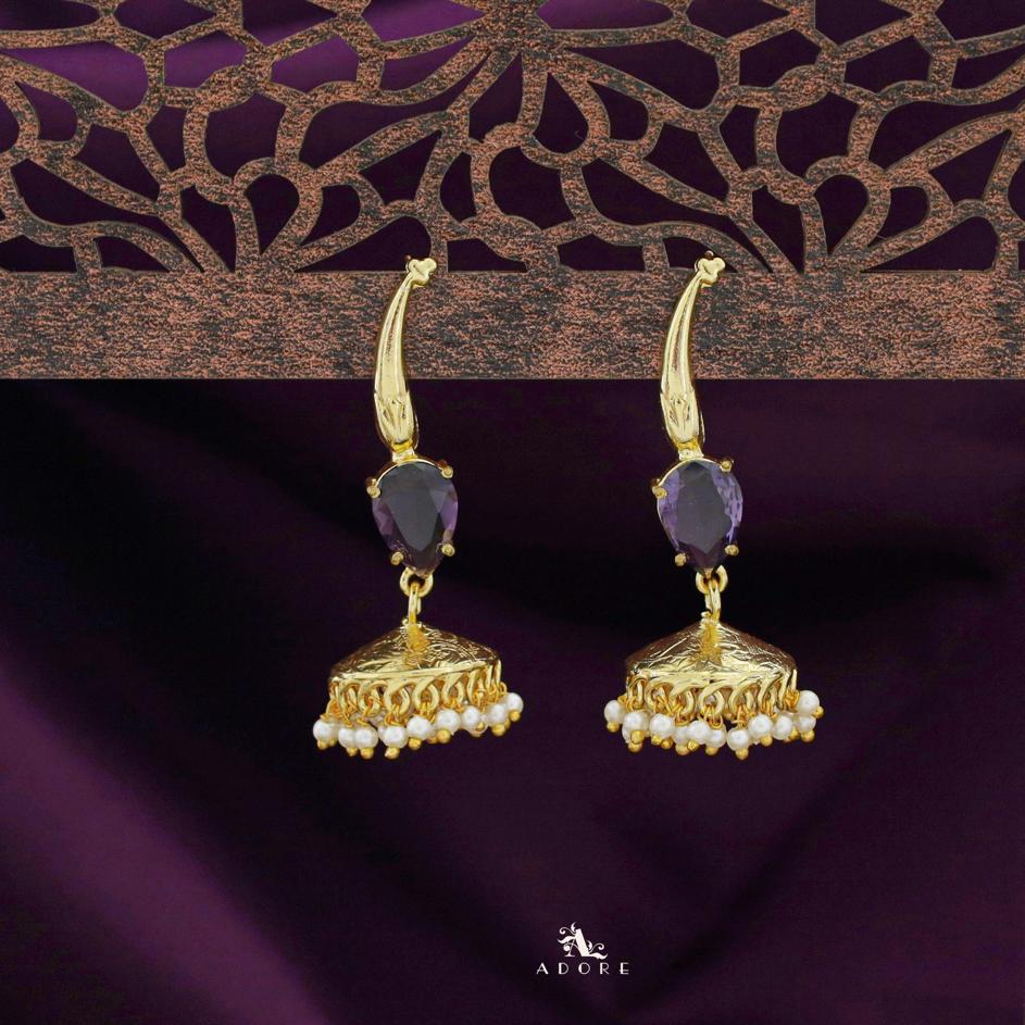 Nadia Glossy Drop Cluster Pearl Jhumka - Image 8