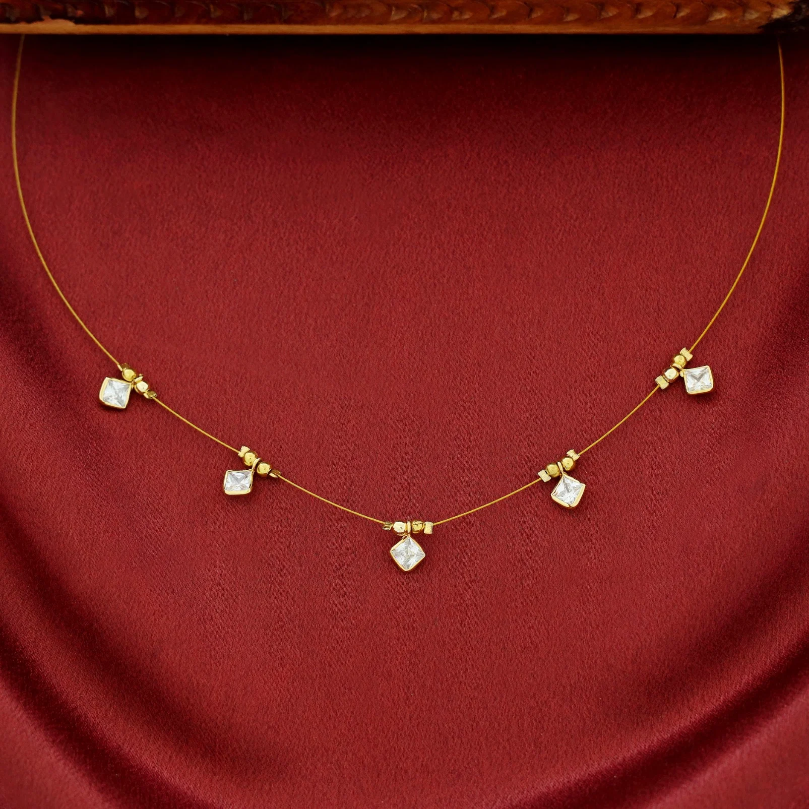 Naima Diamond Glossy Stone String Neckpiece - Image 3