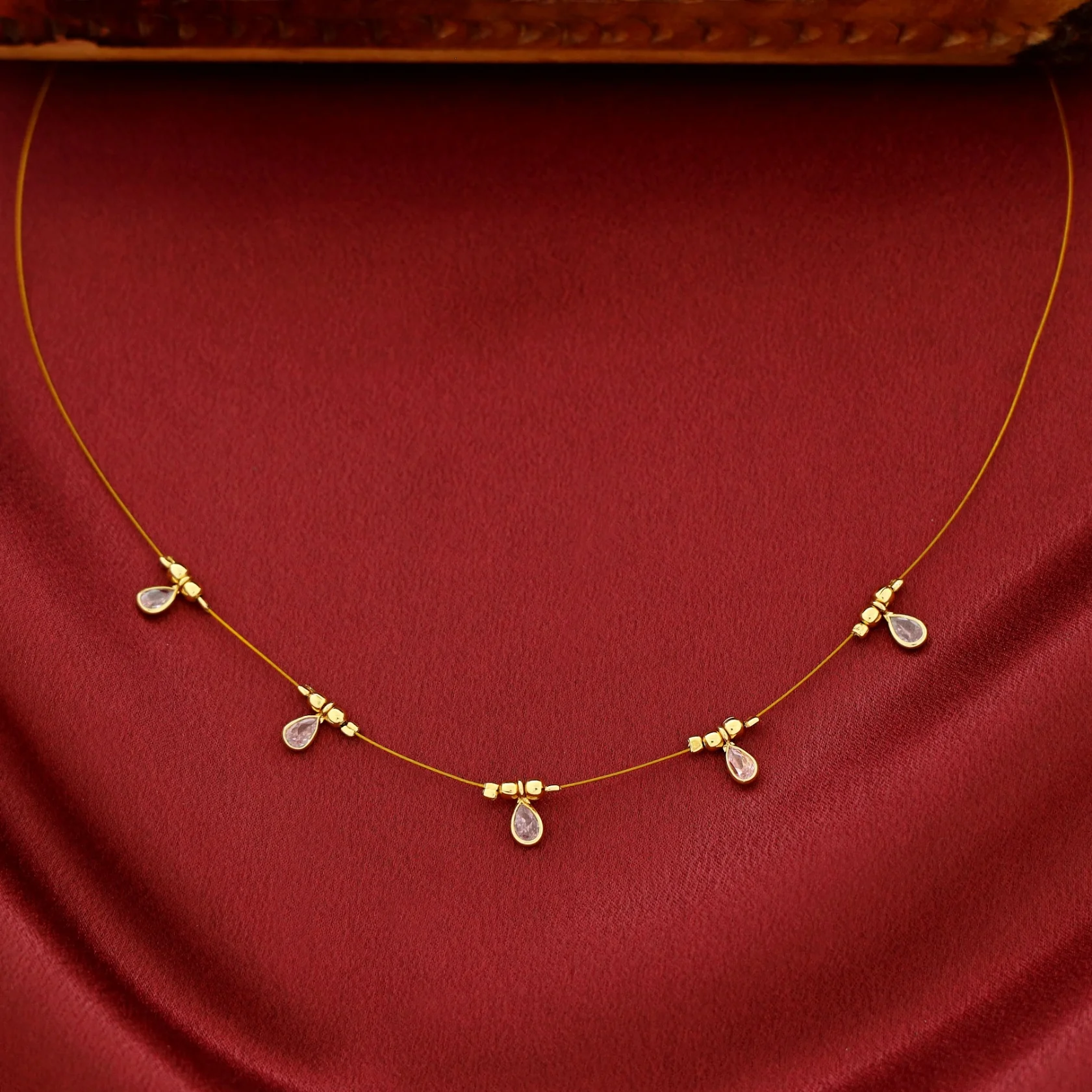Naima Glossy Stone Drop String Neckpiece - Image 11