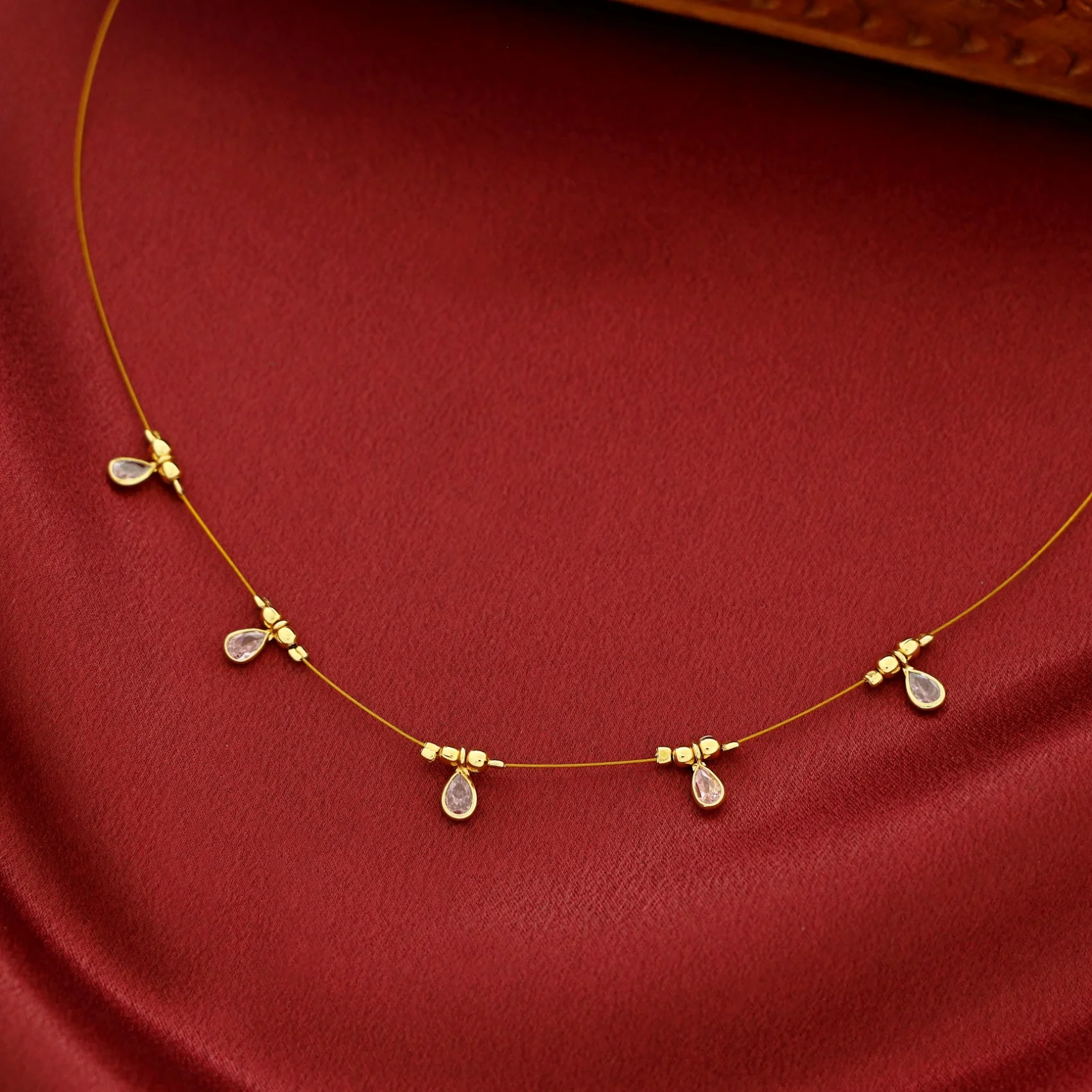 Naima Glossy Stone Drop String Neckpiece - Image 12