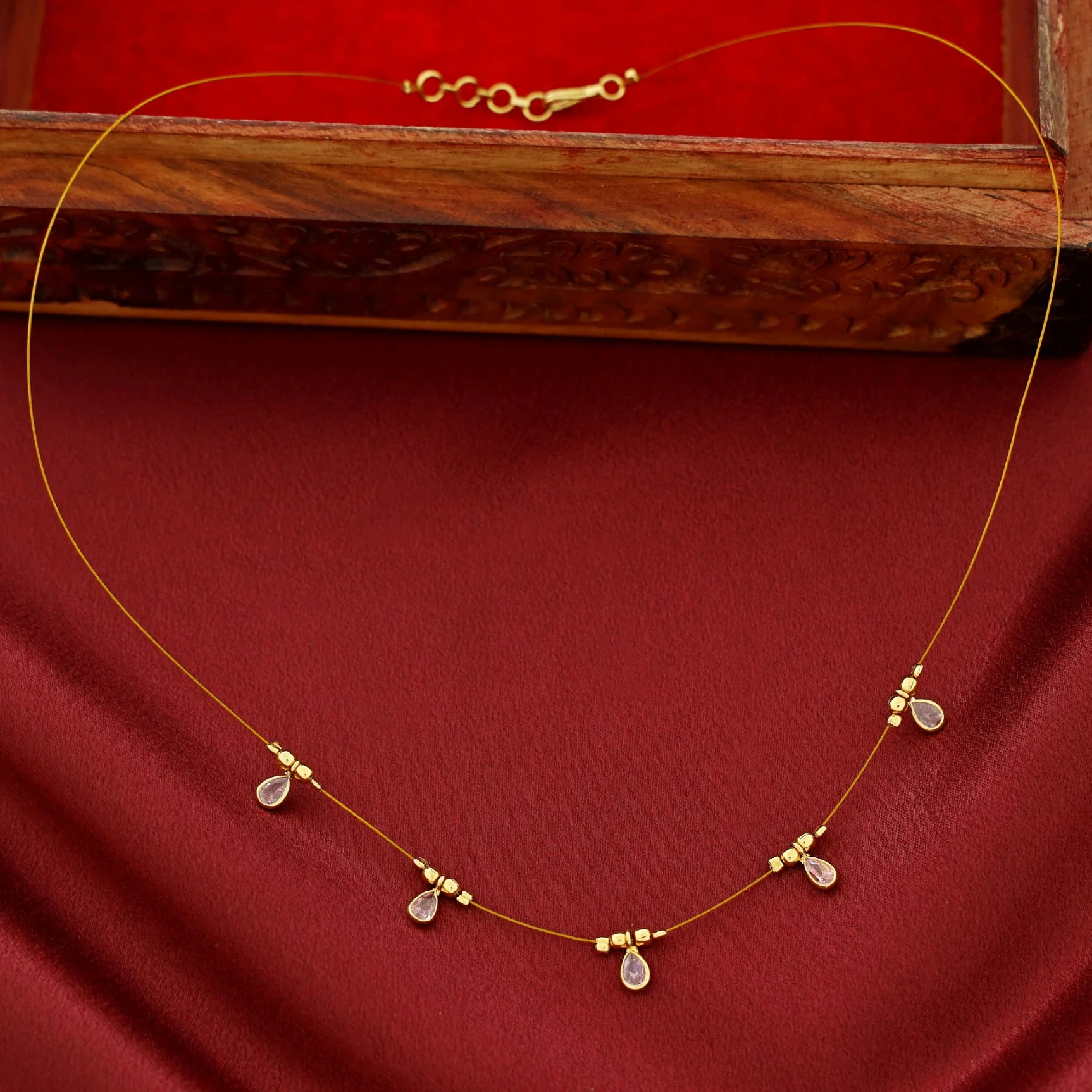 Naima Glossy Stone Drop String Neckpiece - Image 13