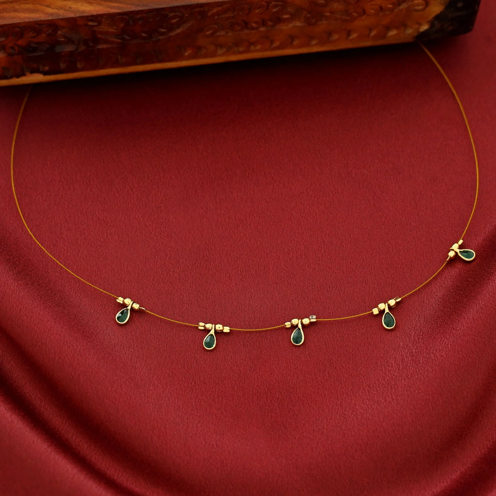 Naima Glossy Stone Drop String Neckpiece - Image 3