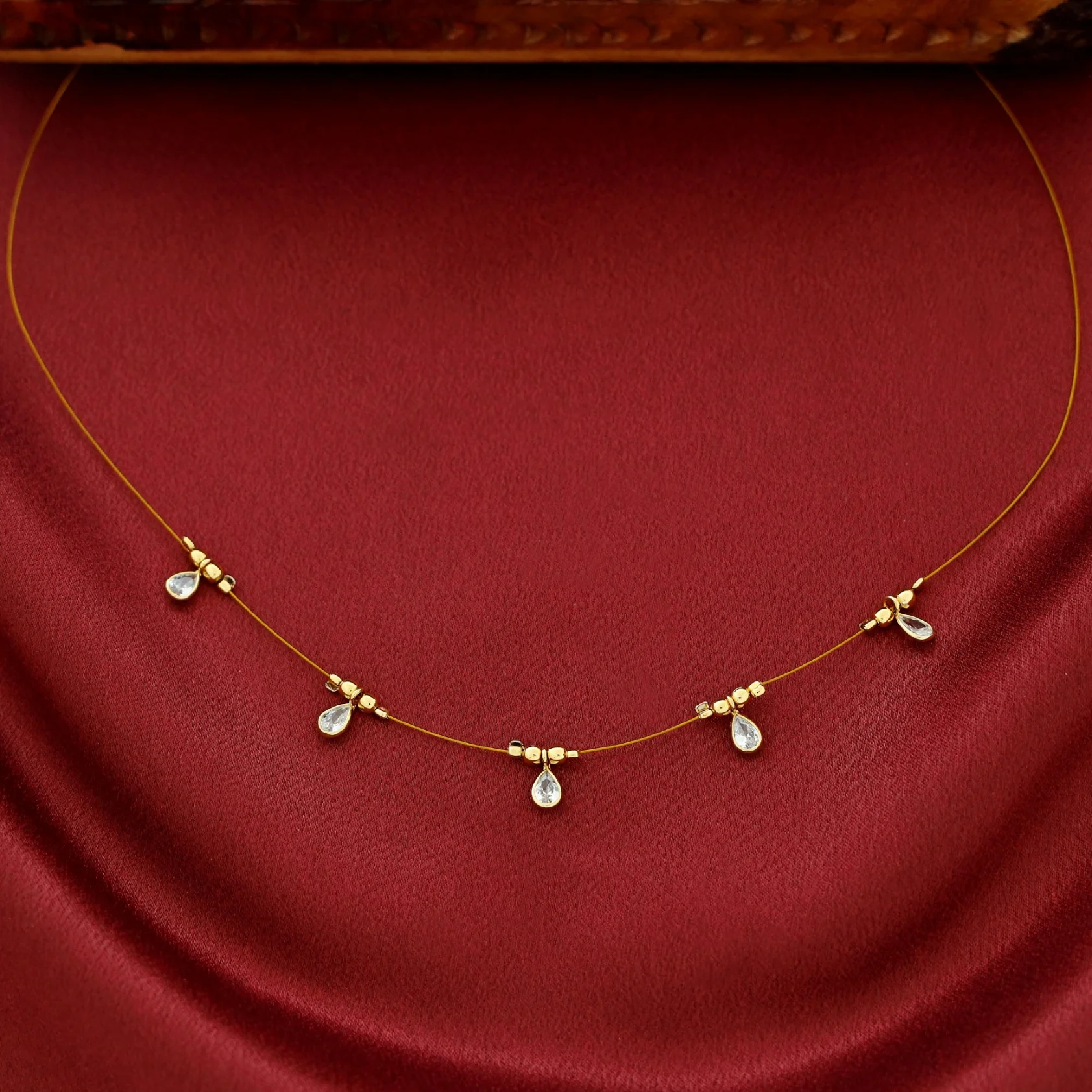 Naima Glossy Stone Drop String Neckpiece - Image 4