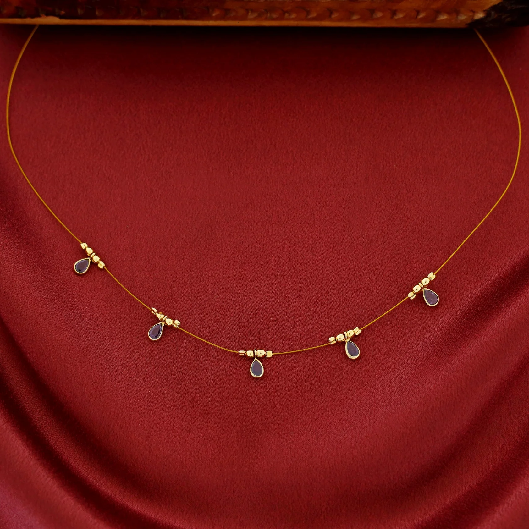Naima Glossy Stone Drop String Neckpiece - Image 5