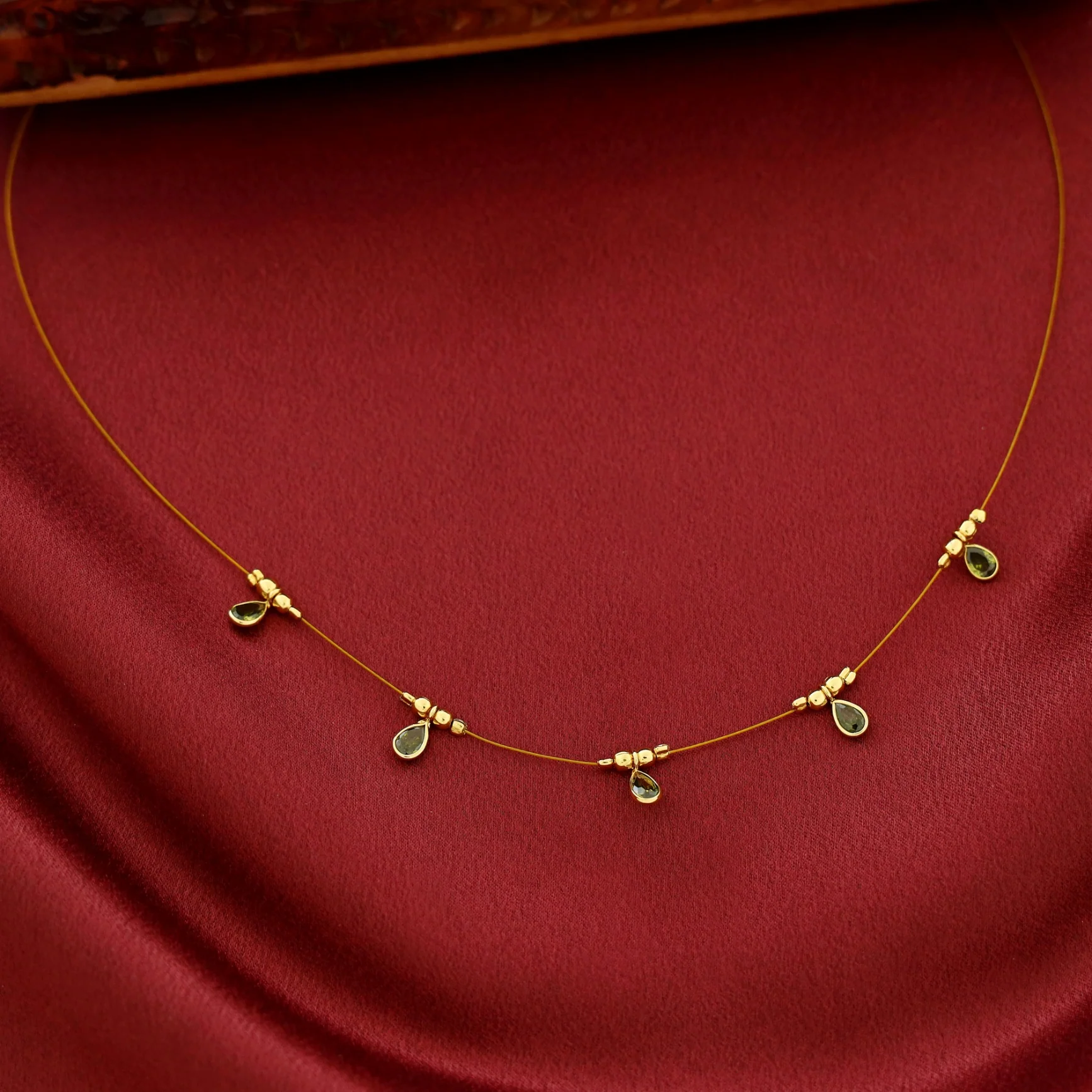 Naima Glossy Stone Drop String Neckpiece - Image 6