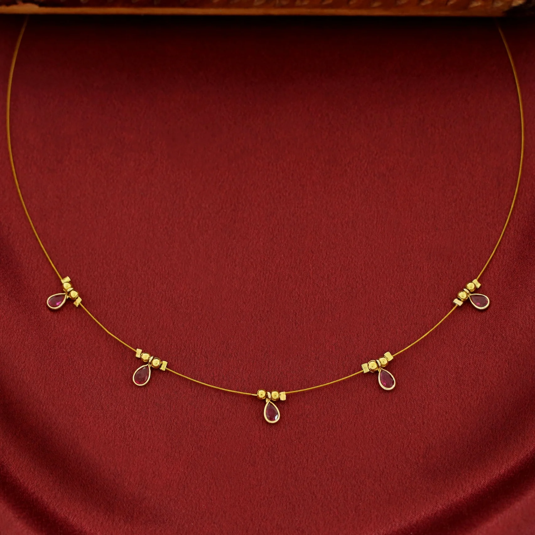 Naima Glossy Stone Drop String Neckpiece - Image 7