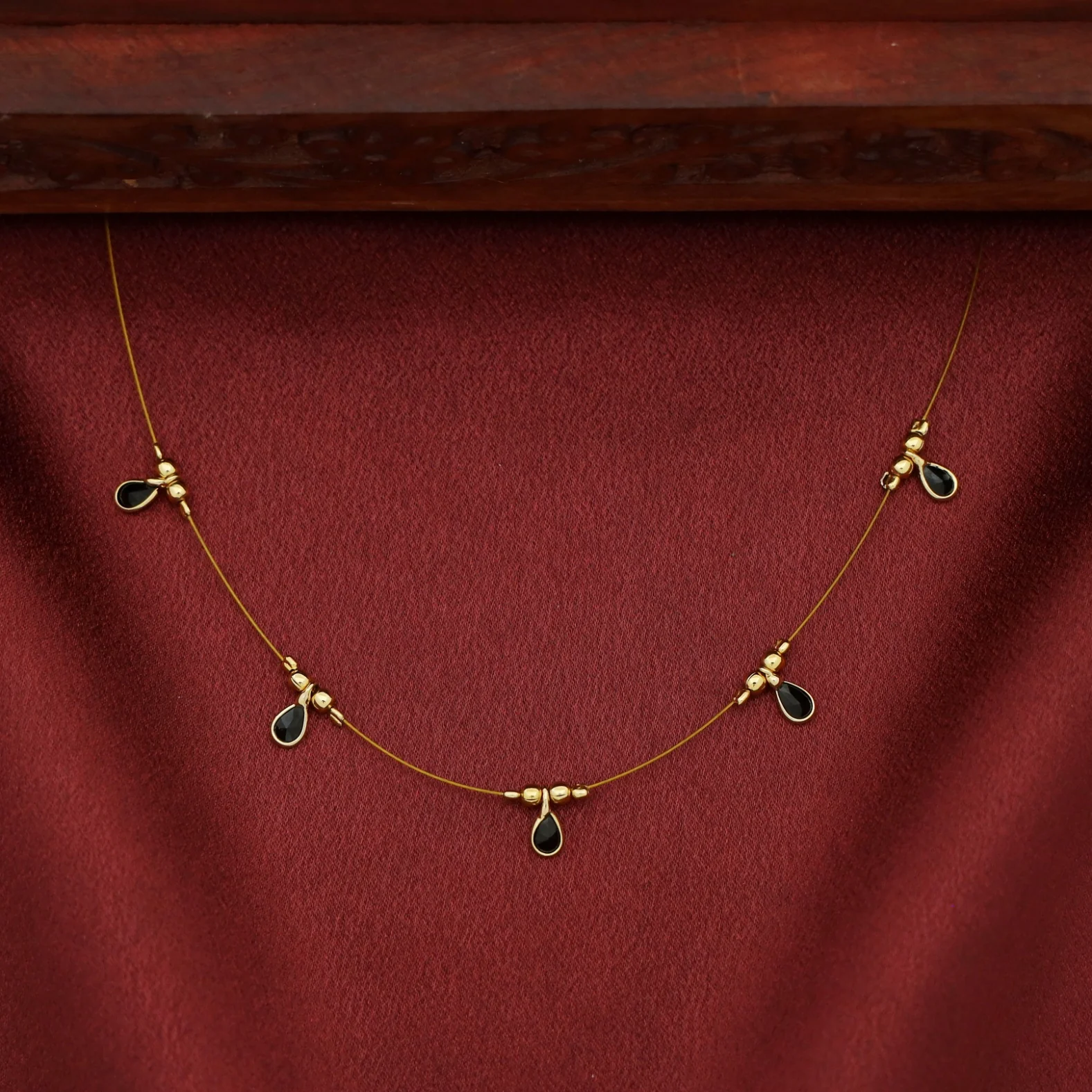 Naima Glossy Stone Drop String Neckpiece - Image 8