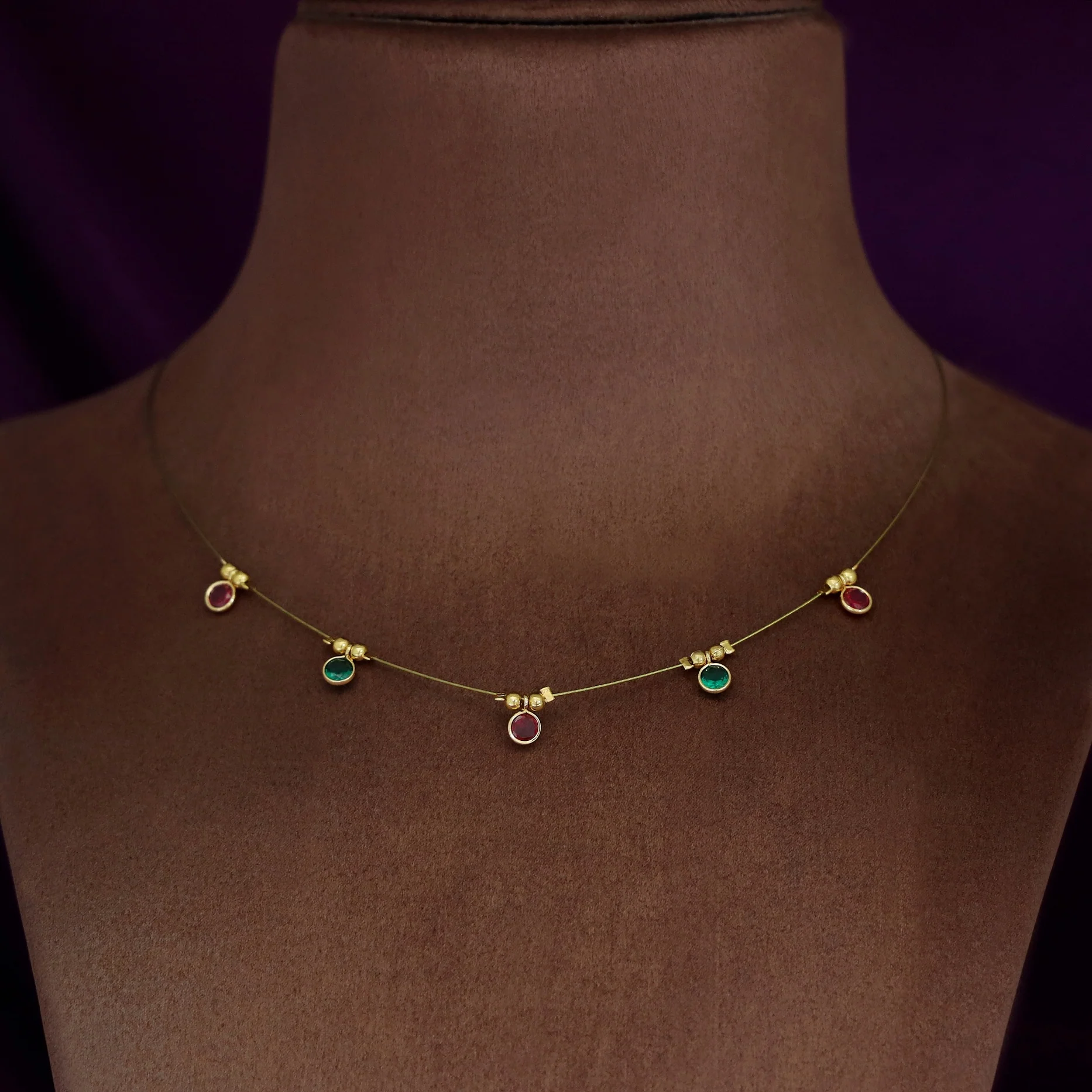 Naima Glossy Stone String Neckpiece - Image 5