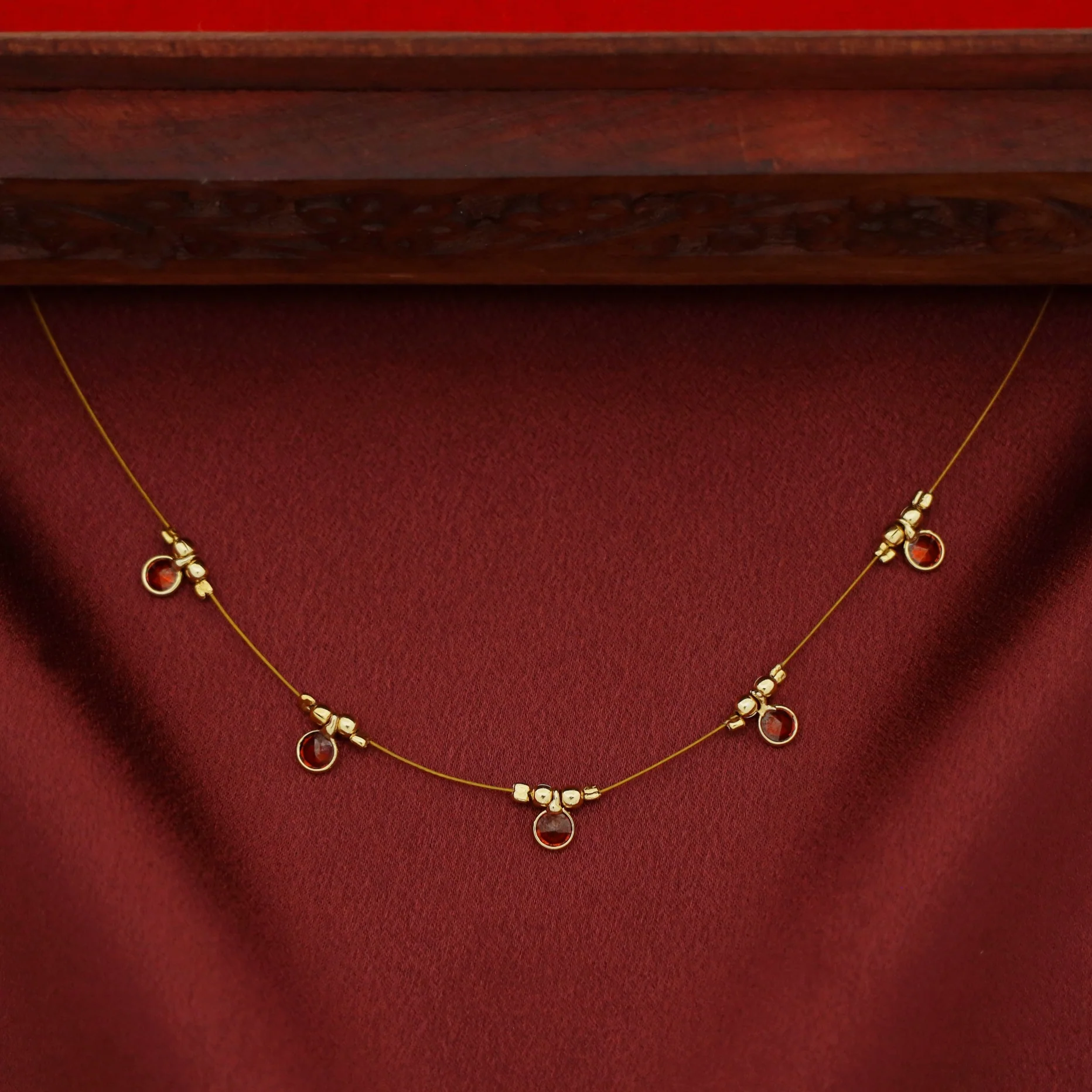 Naima Glossy Stone String Neckpiece - Image 7