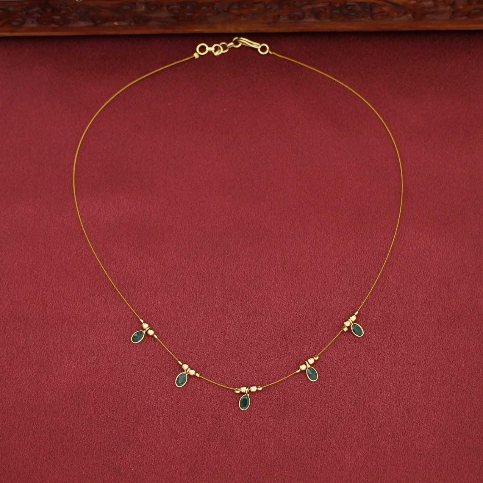 Naima Oval Glossy Stone String Neckpiece - Image 6