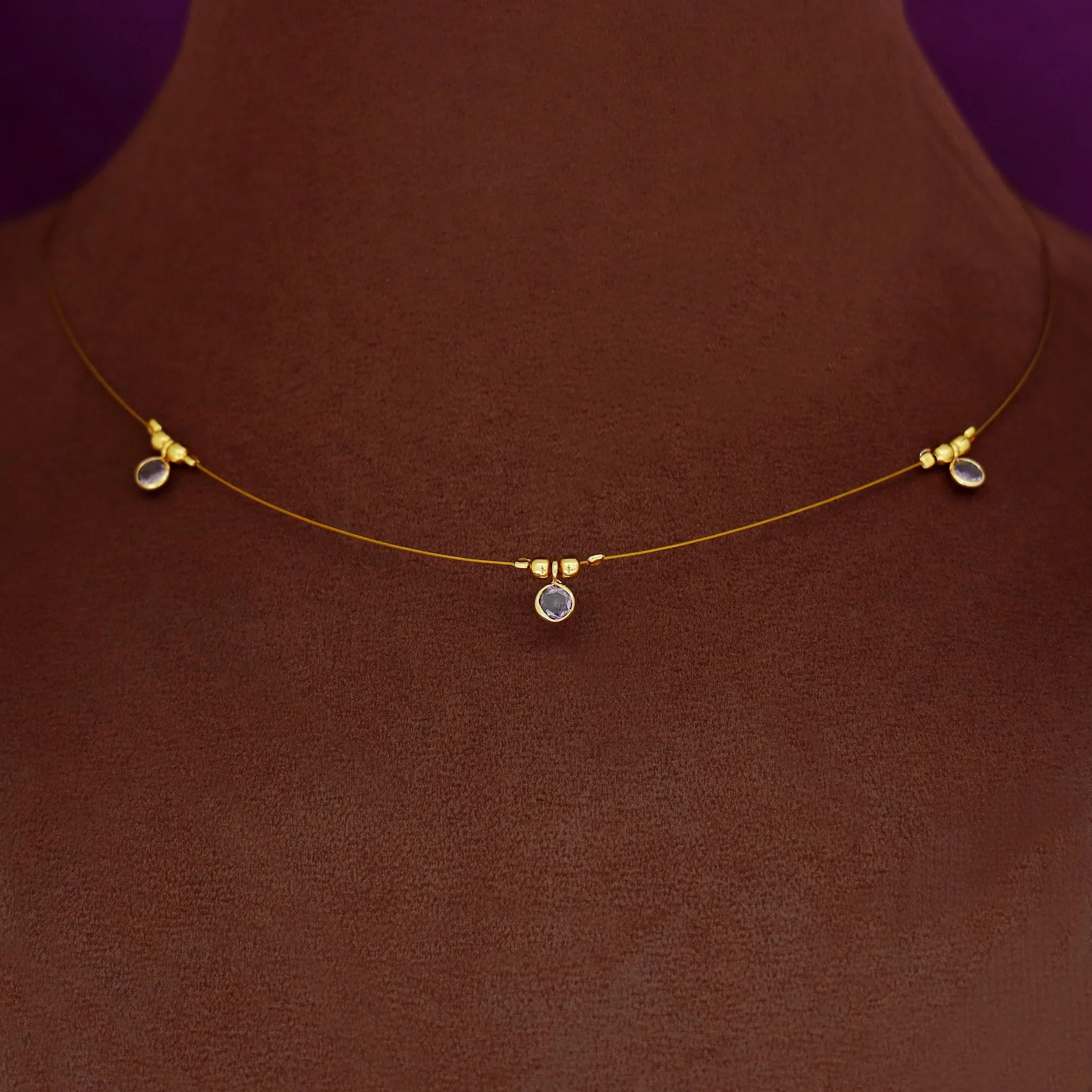 Naima Tri Glossy Stone String Neckpiece - Image 2