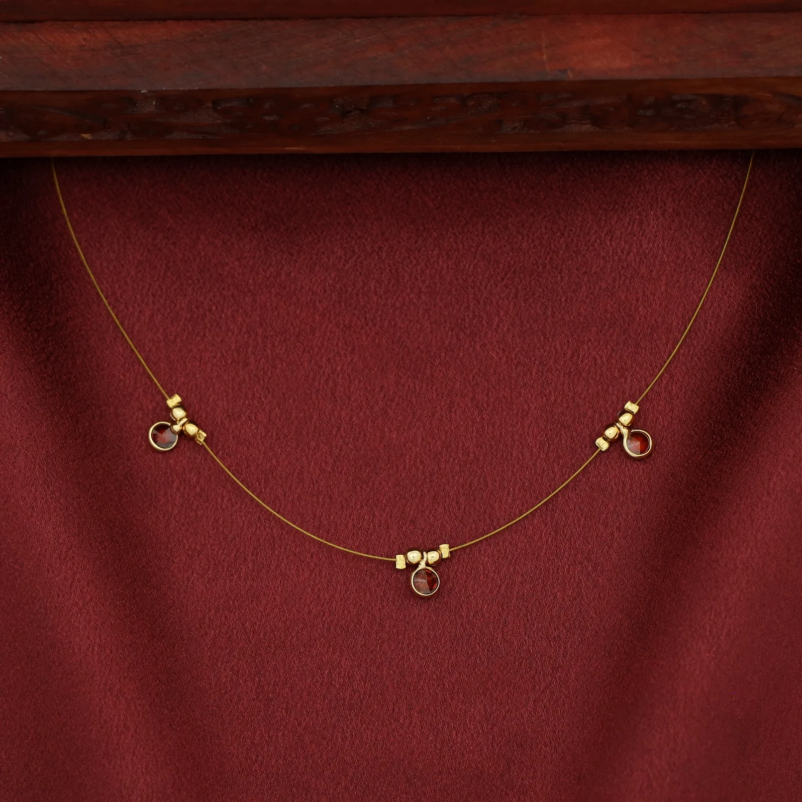 Naima Tri Glossy Stone String Neckpiece - Image 4