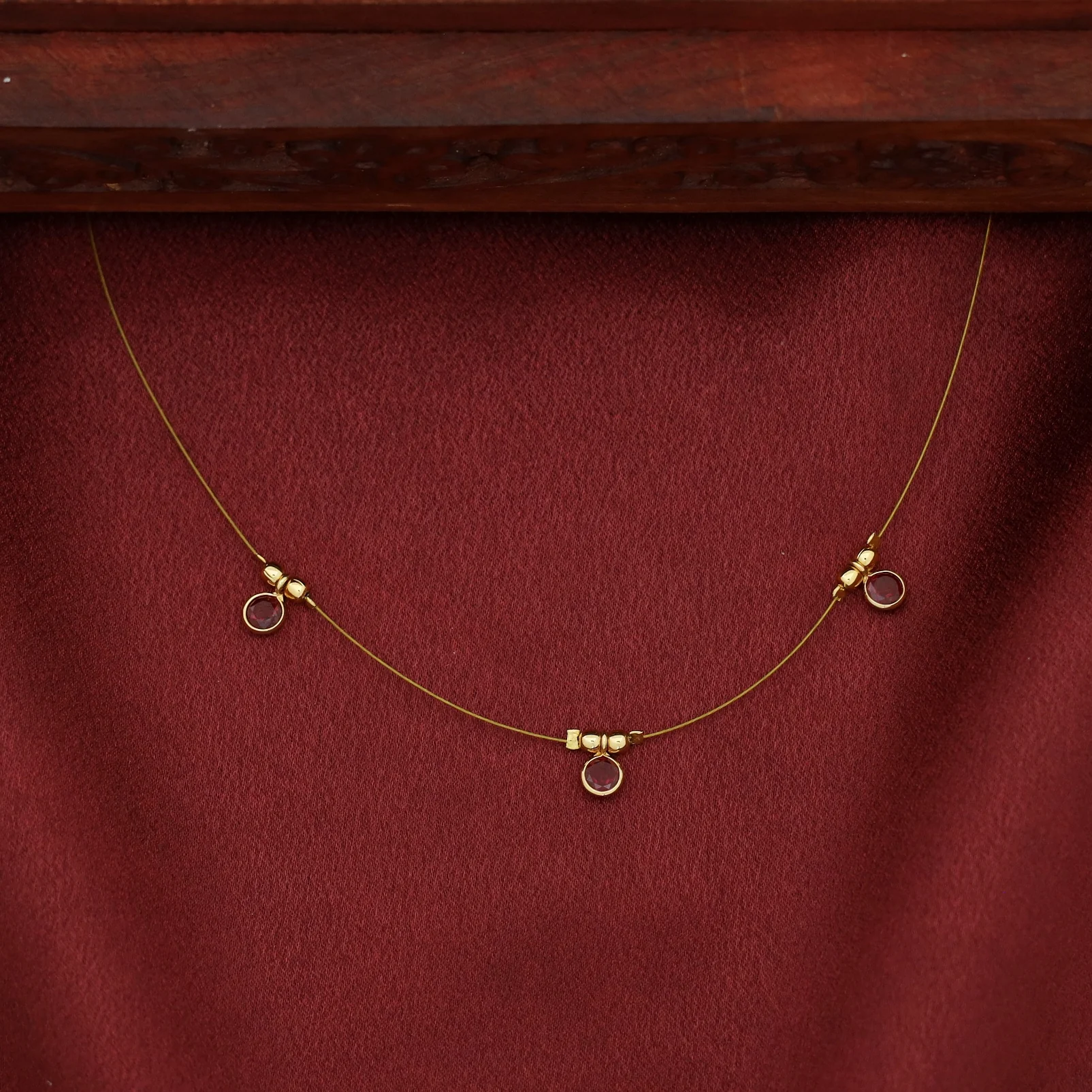 Naima Tri Glossy Stone String Neckpiece - Image 6