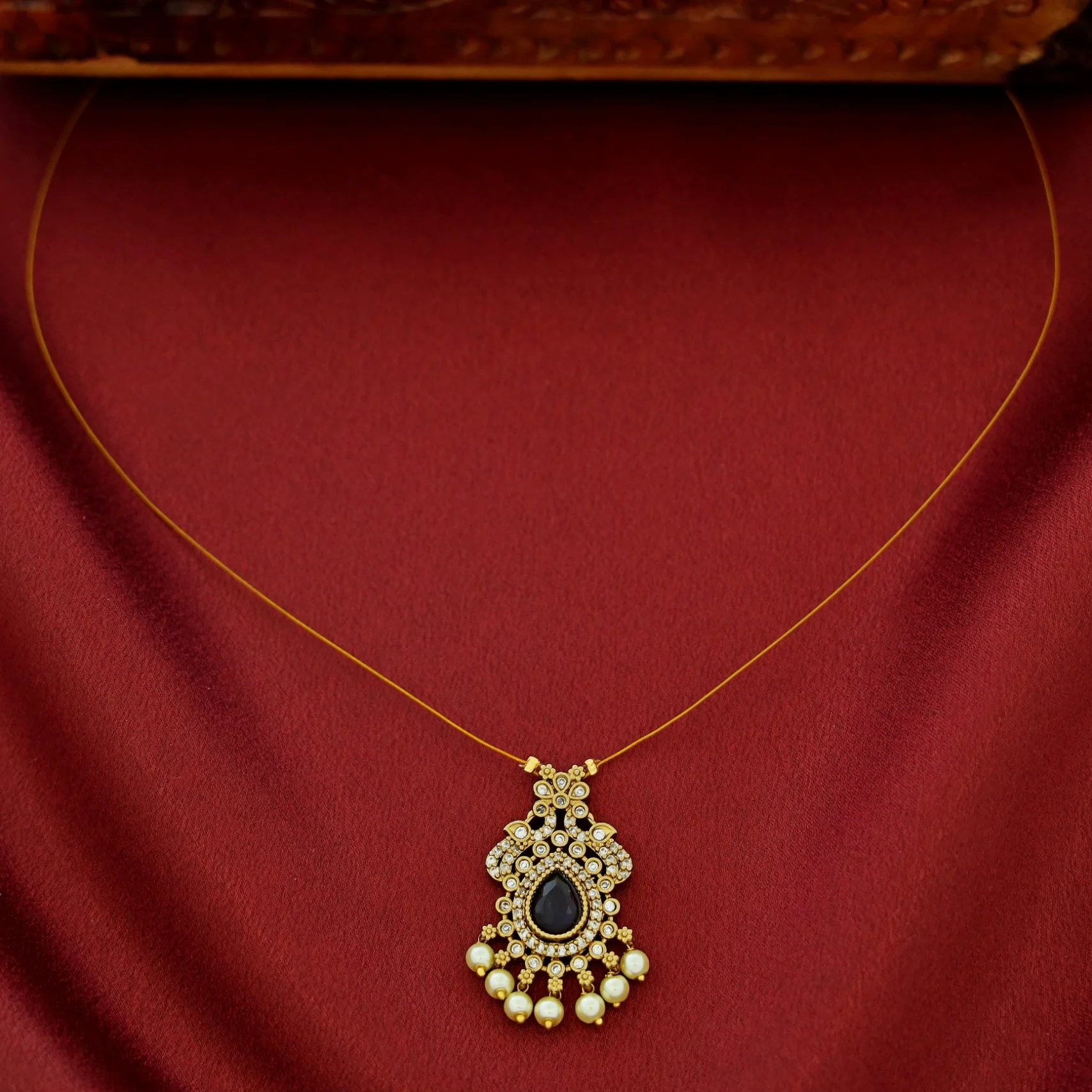 Namrata AD Stone Pearl String Neckpiece - Image 4