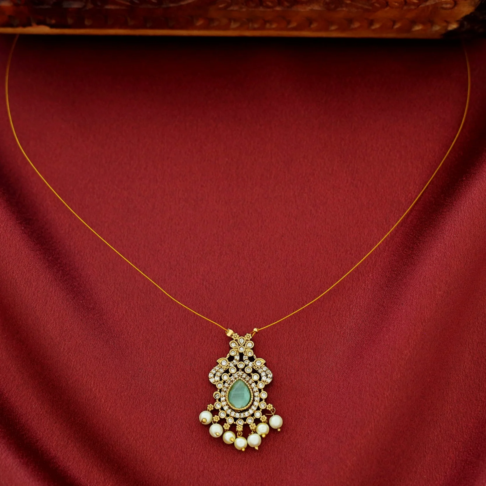 Namrata AD Stone Pearl String Neckpiece - Image 5