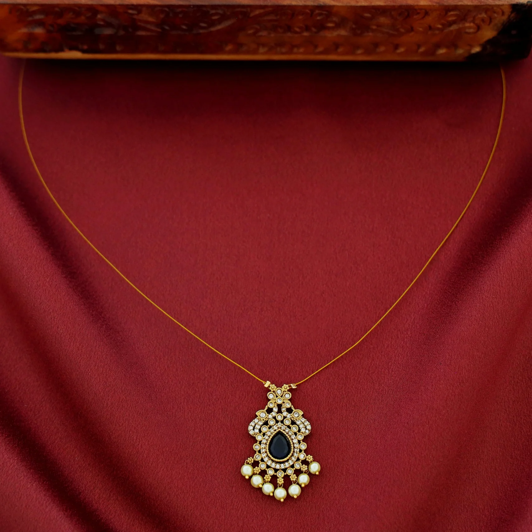 Namrata AD Stone Pearl String Neckpiece - Image 6