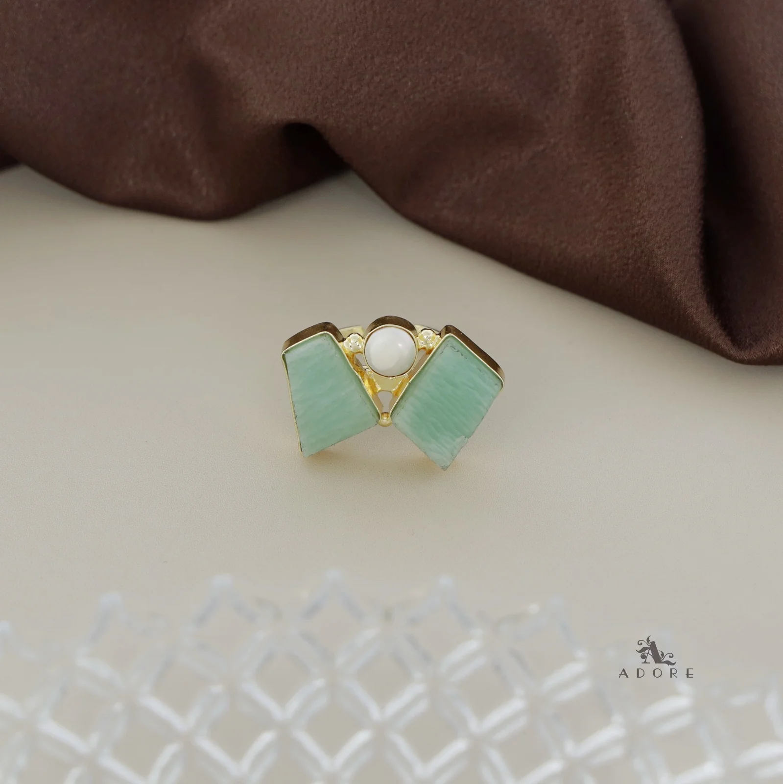 Namya Dual Raw Stone Pearl Ring - Image 19