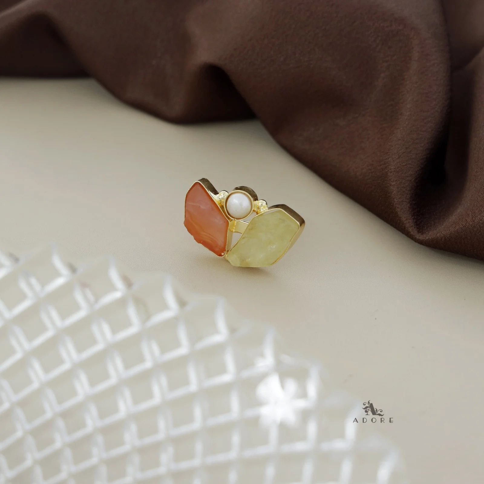 Namya Dual Raw Stone Pearl Ring - Image 22