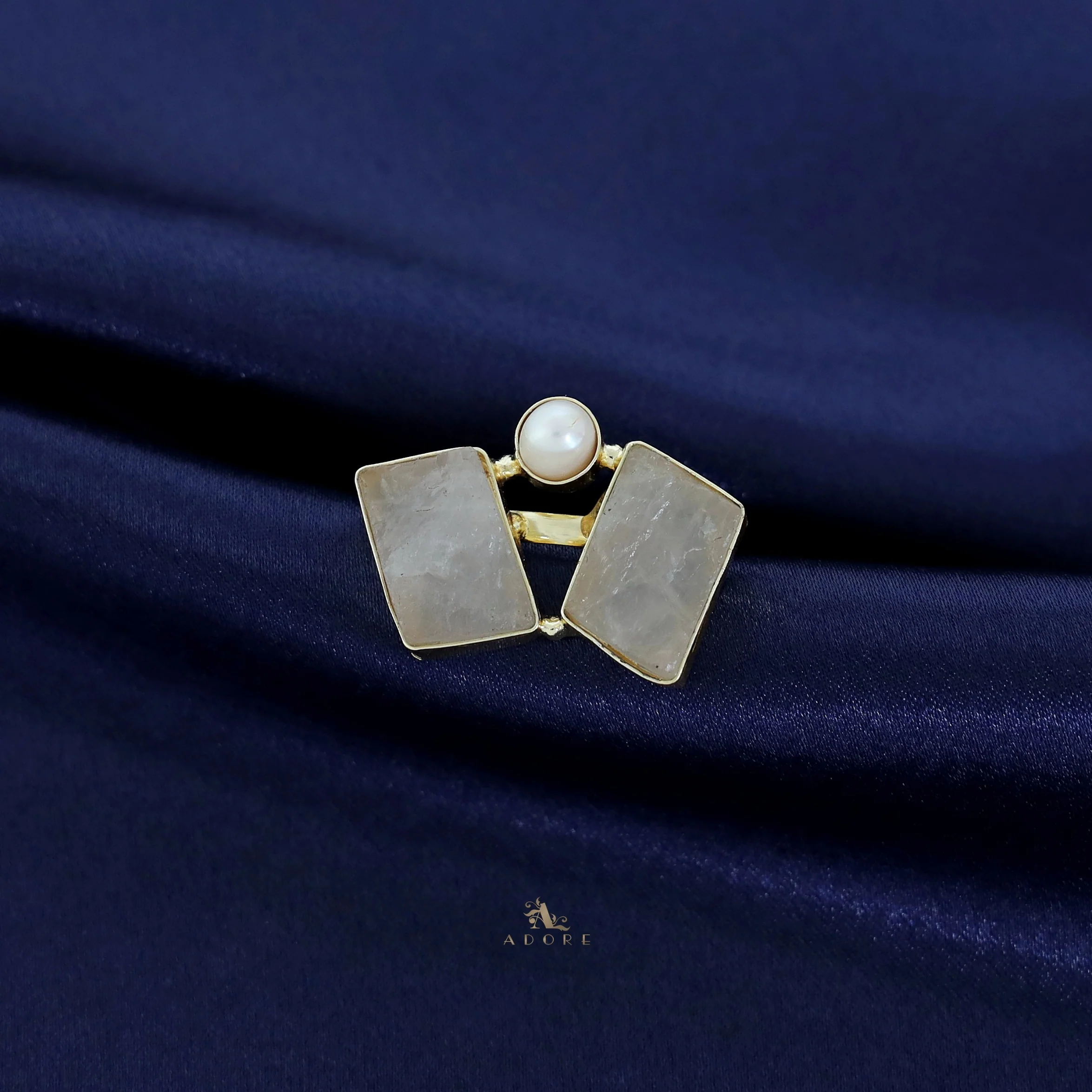 Namya Dual Raw Stone Pearl Ring - Image 25