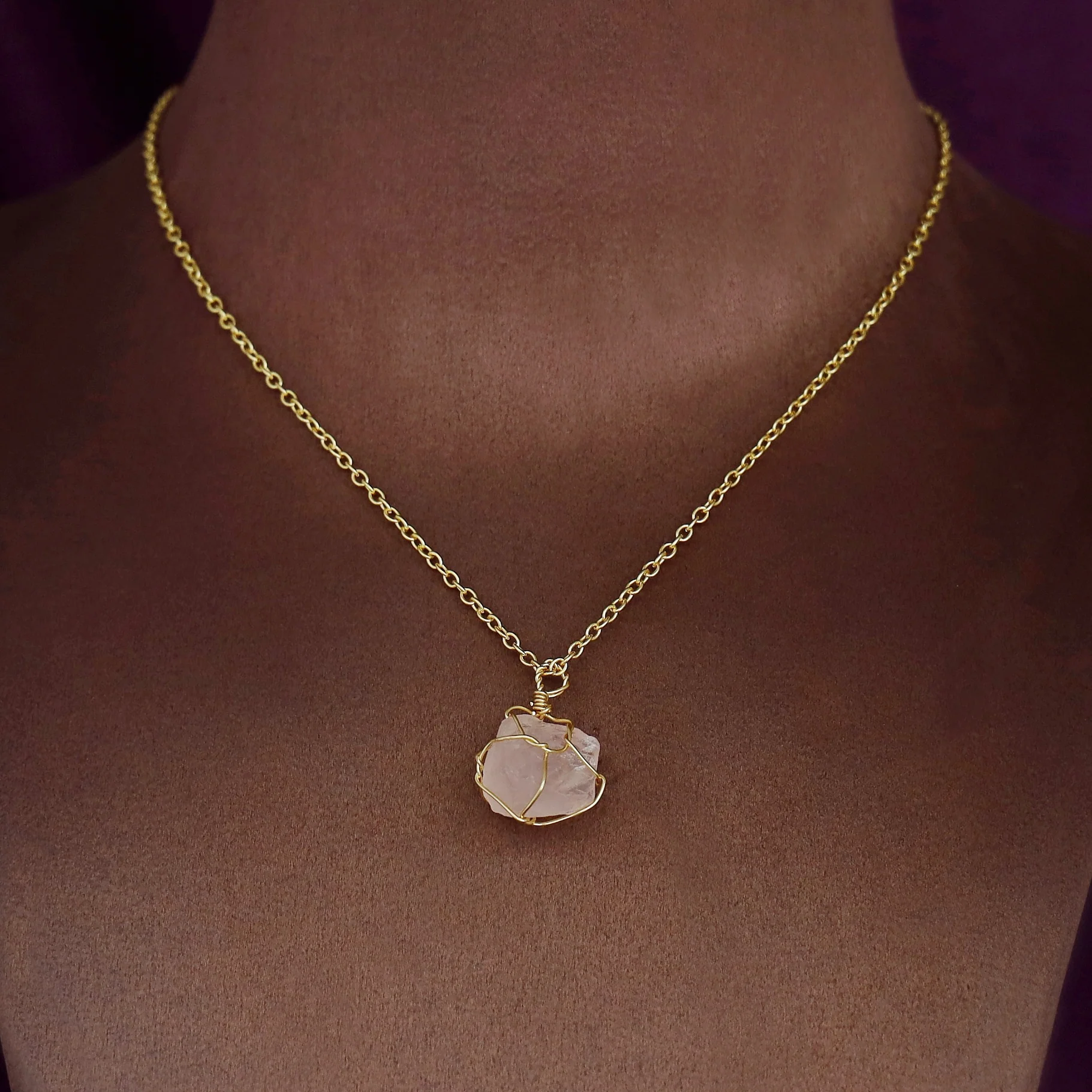 Nancy Golden Binded Raw Stone Neckpiece - Image 2